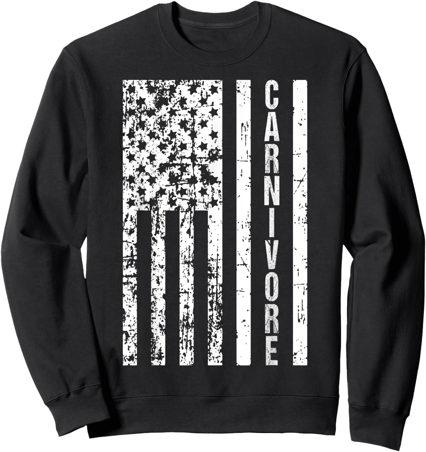 American Flag Carnivore Diet Meat Eater Sweatshirt - Sweatshirt | Black