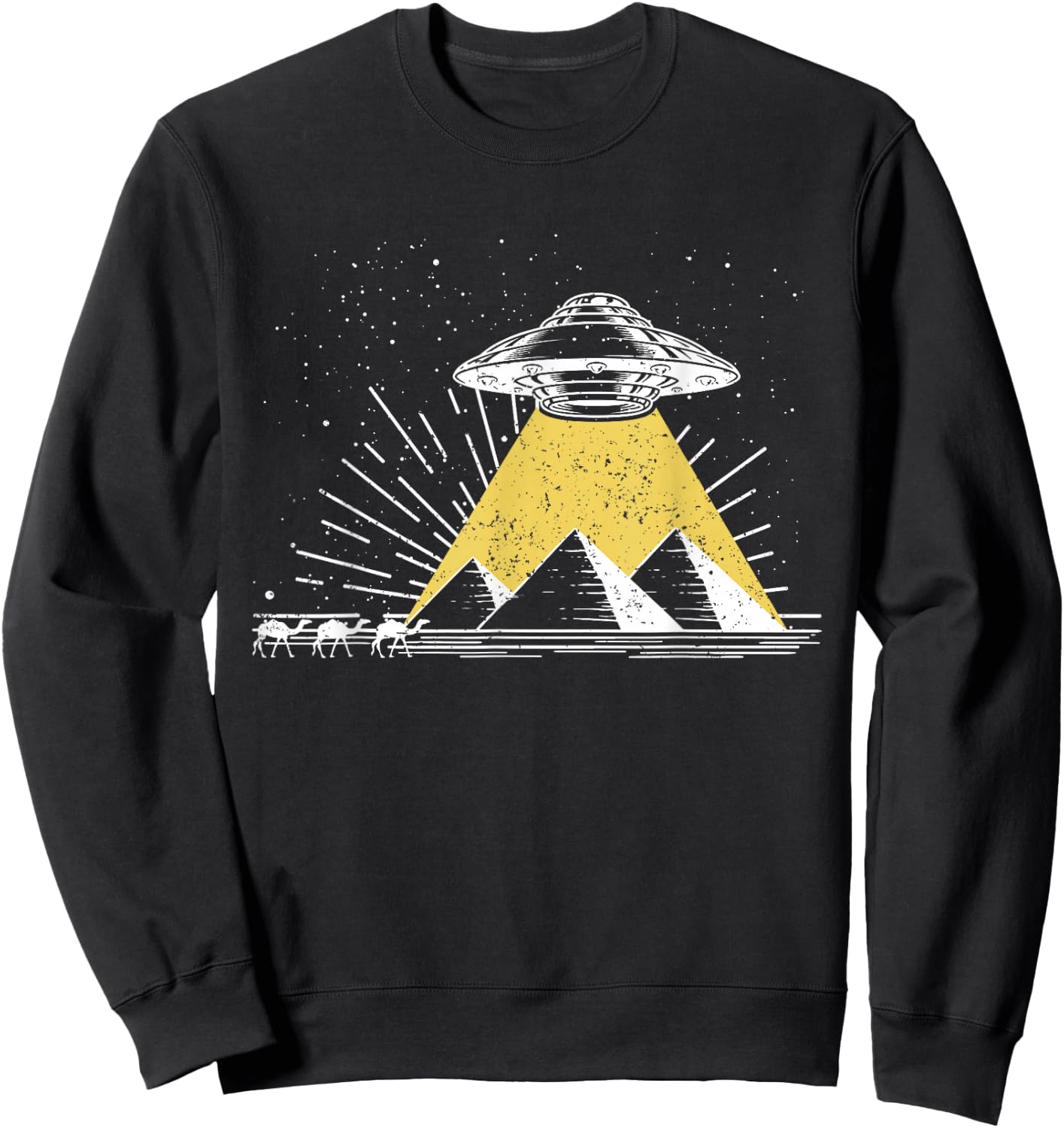 Science Fiction Universe Space Egypt Pyramids UFO Sweatshirt - Sweatshirt | Black