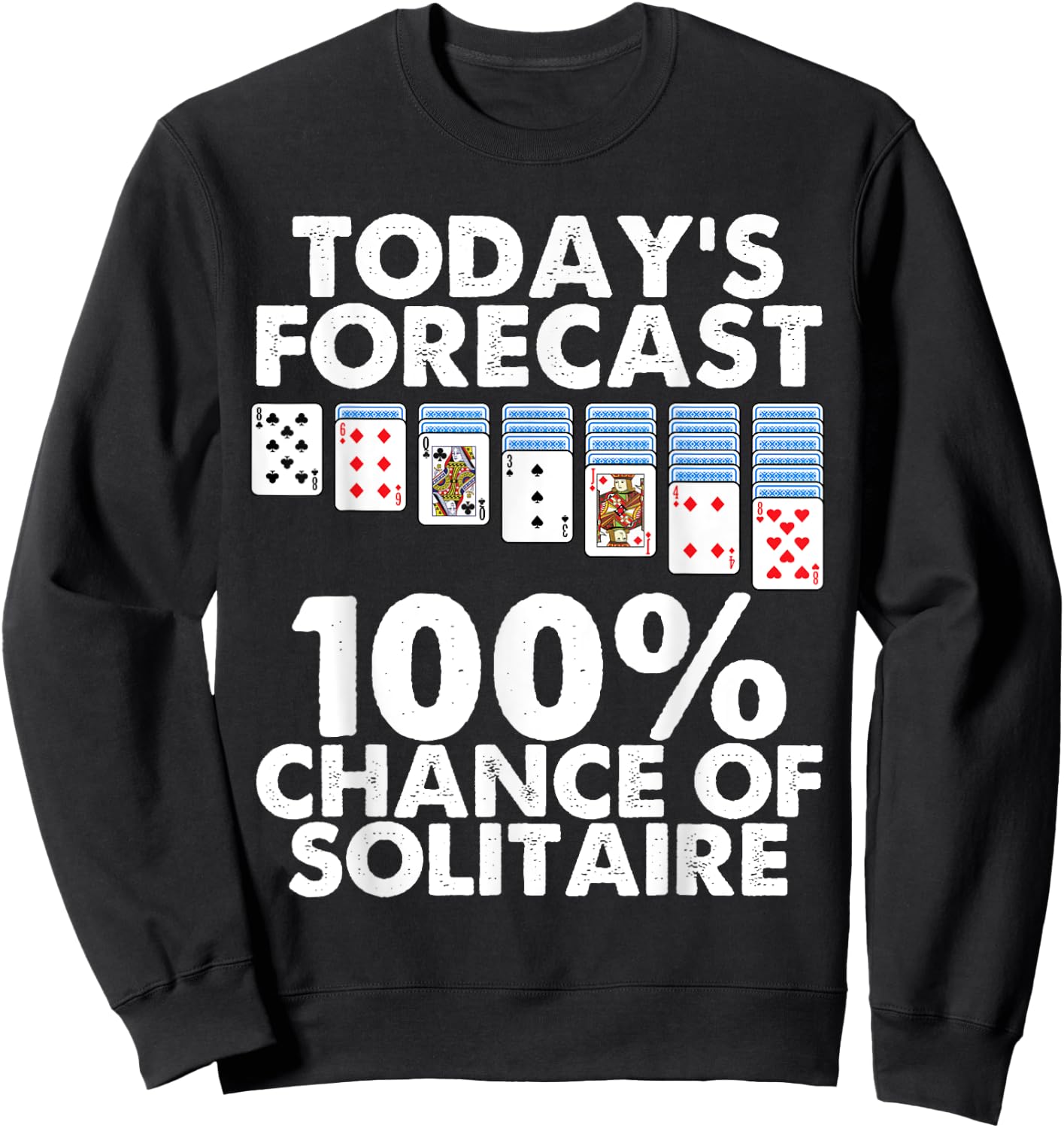 Funny Solitaire Gift Men Women Cool Card Game Lover Players Sweatshirt - Sweatshirt | Black
