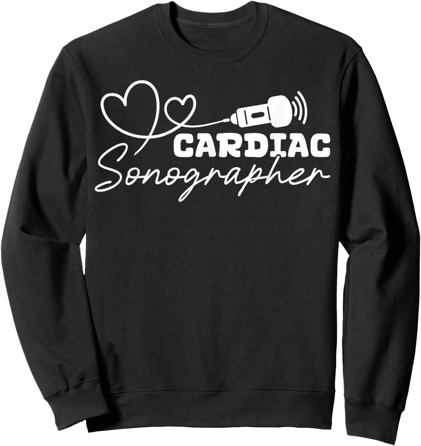 Cardiac Sonographer Heart Sonography Sweatshirt - Sweatshirt | Black