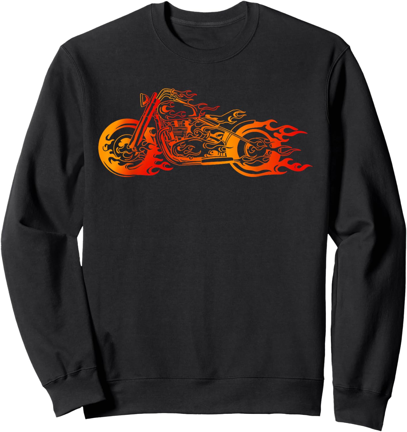 Bruning Fire Bobber - Motorcycle Chopper Biker Motorbike Sweatshirt - Sweatshirt | Black
