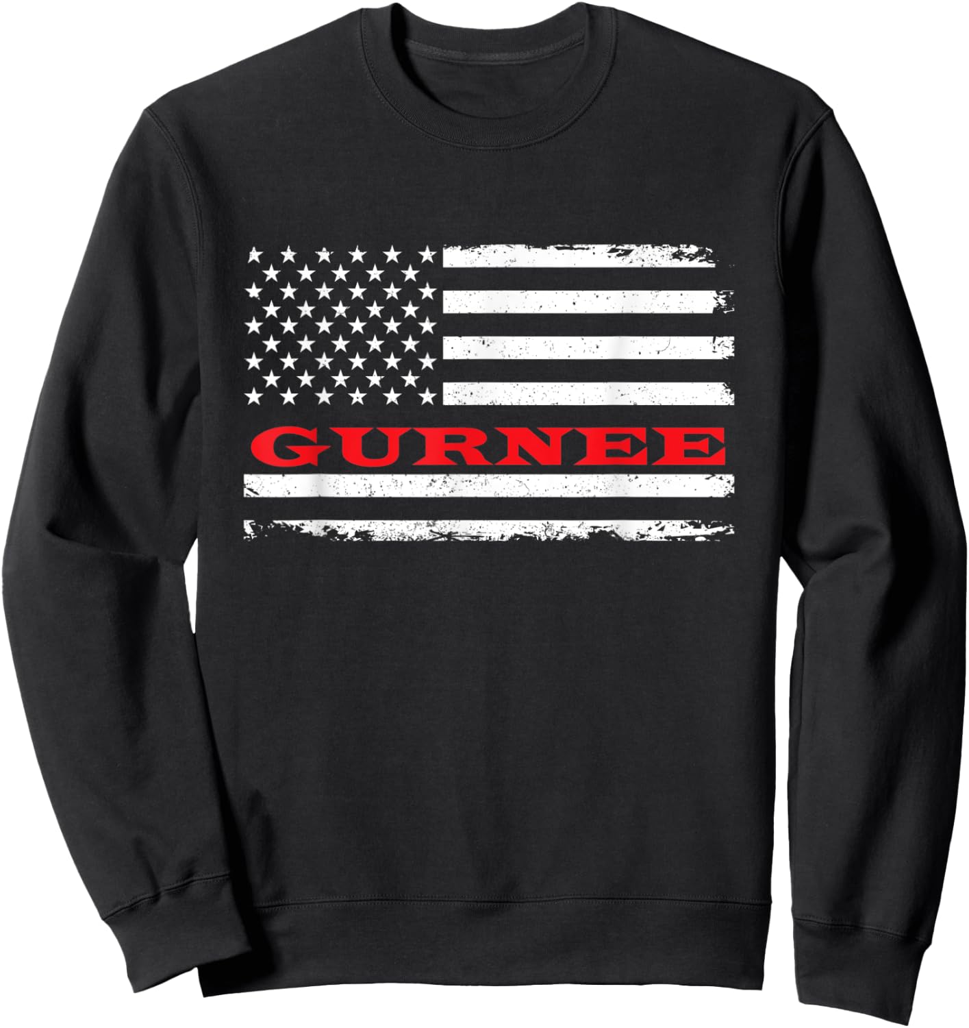 Illinois American Flag Gurnee USA Patriotic Souvenir Sweatshirt - Sweatshirt | Black