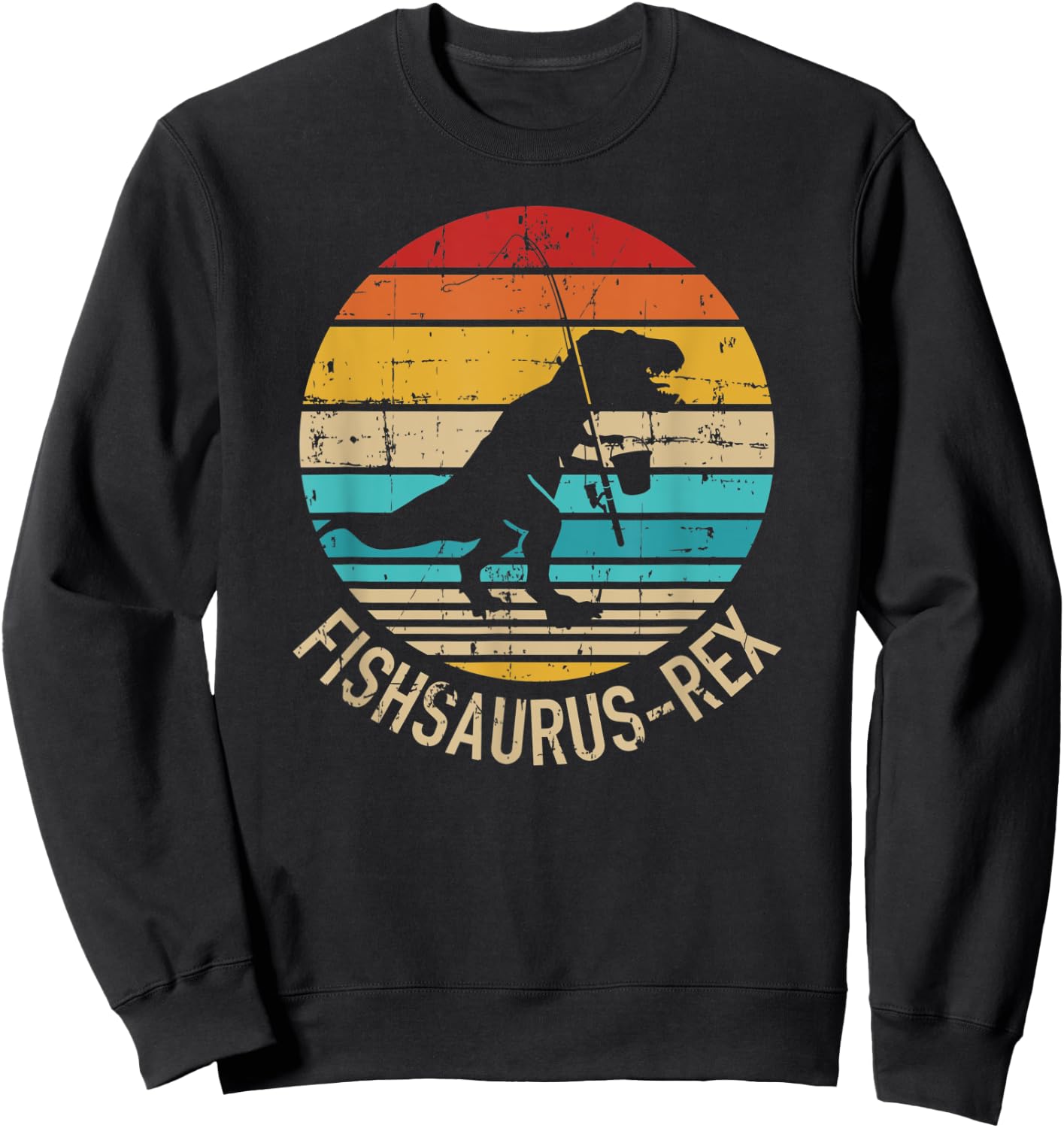 Fishing Fishsaurus-Rex Sweatshirt - Sweatshirt | Black