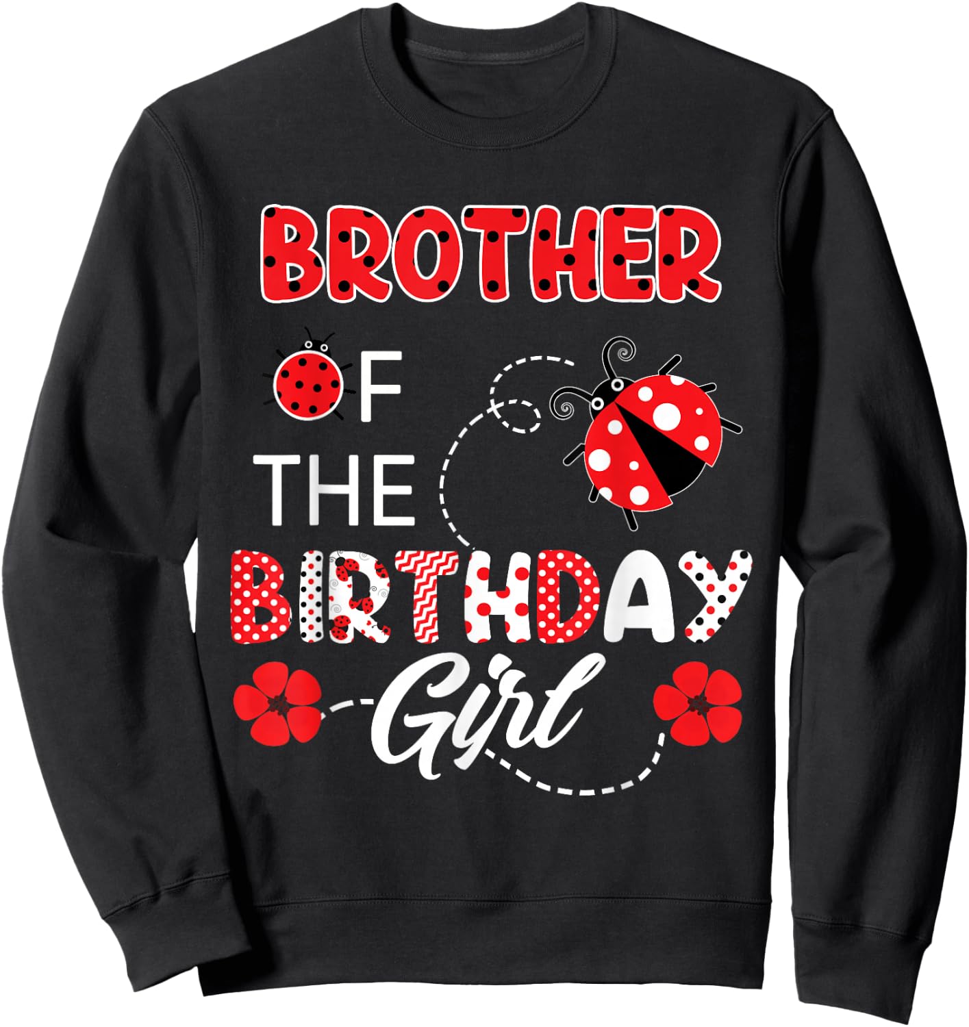 Brother Of The Birthday Girl - Family Ladybug Birthday Sweatshirt - Sweatshirt | Black