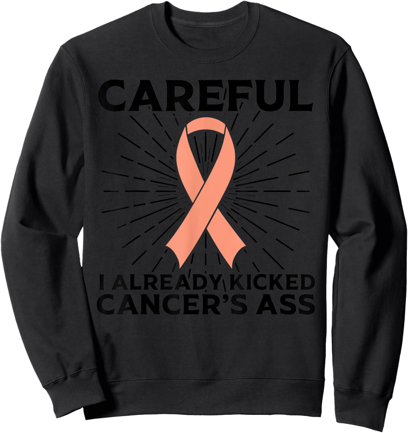 Funny Uterine Cancer Awareness Gift Mom Survivors Sweatshirt - Sweatshirt | Black