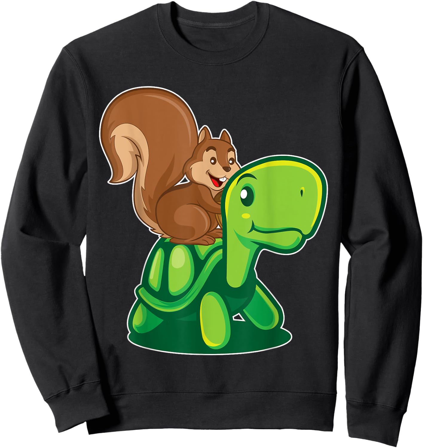 Squirrel Riding A Turtle Squirrel Sweatshirt - Sweatshirt | Black
