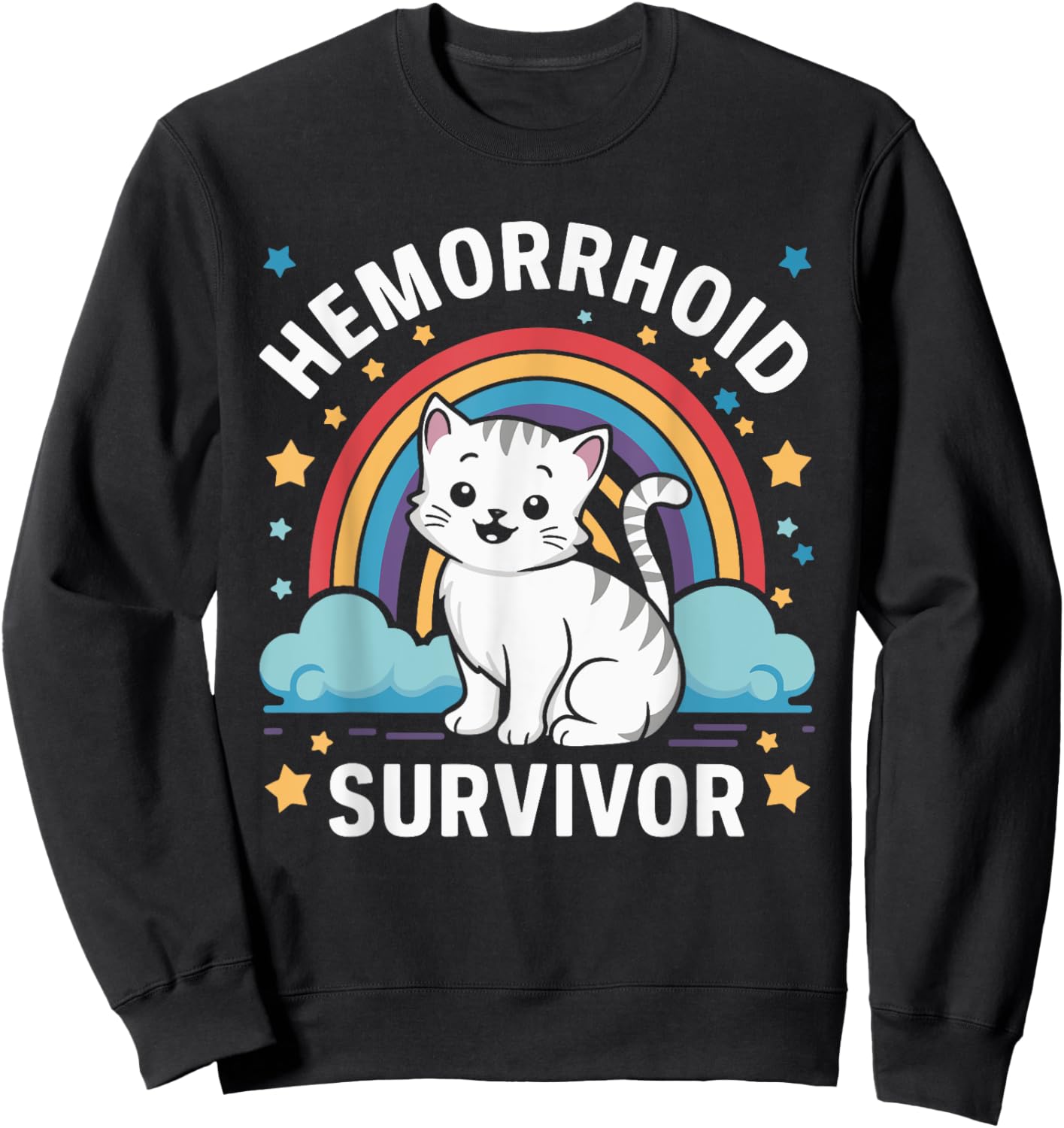Hemorrhoid Survivor Cat Women Sweatshirt - Sweatshirt | Black