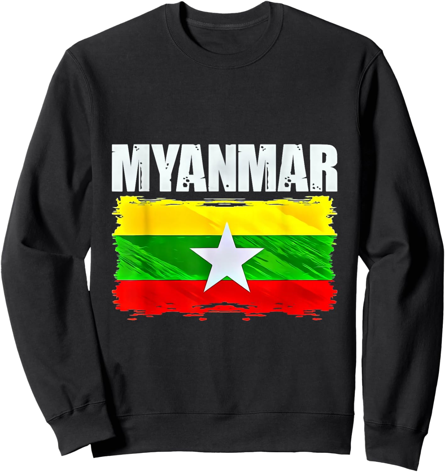 Myanmar Flag Emblem Sweatshirt - Sweatshirt | Black