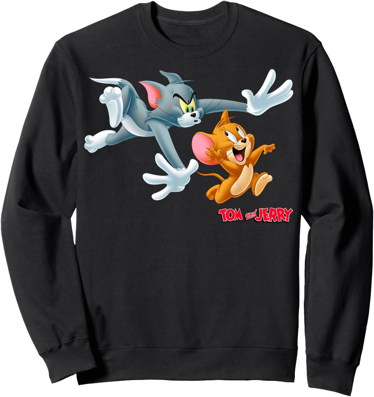 Tom and Jerry Classic Style Chase Portrait Sweatshirt - Sweatshirt | Black
