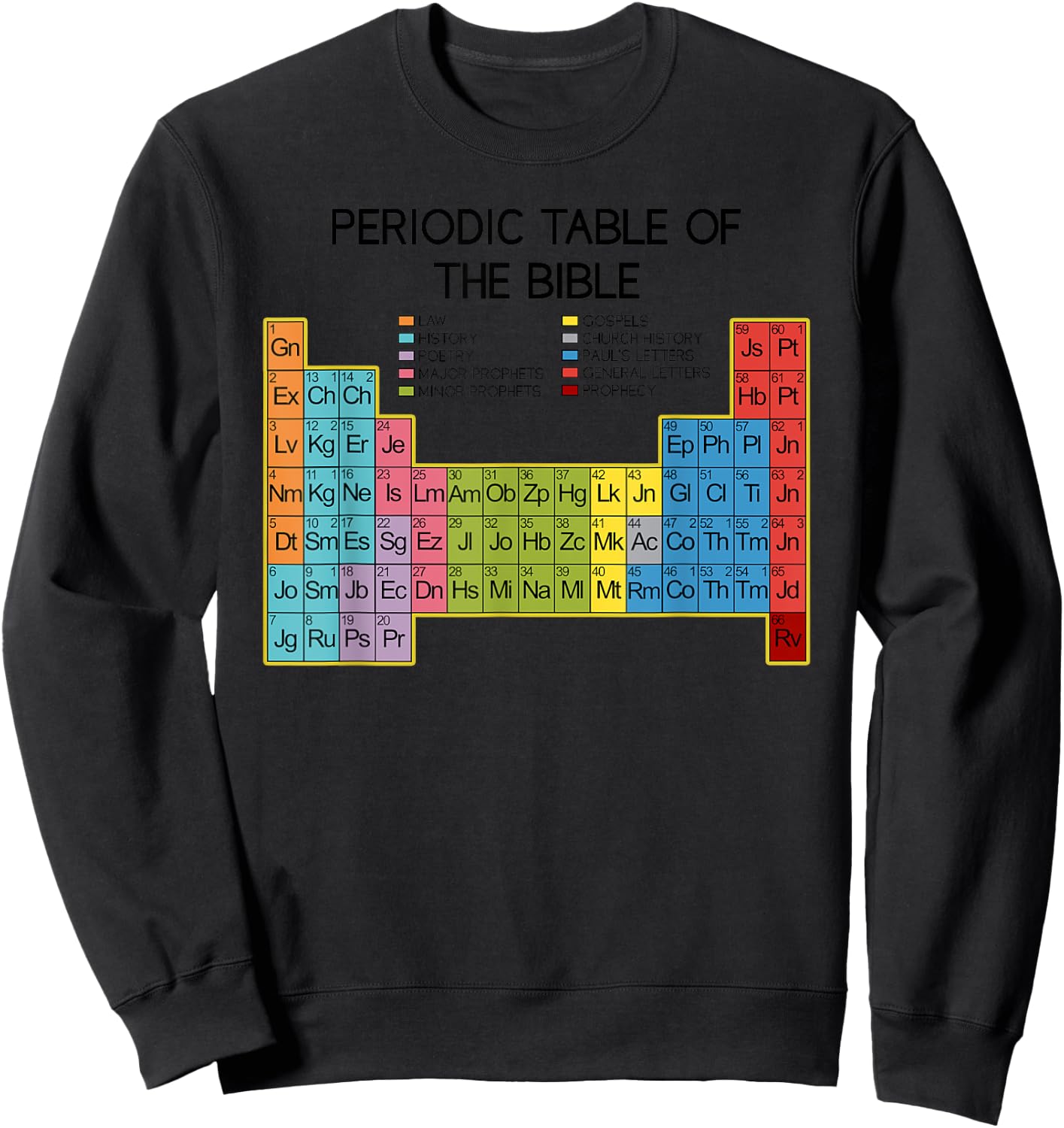 Christian Gift - Word of God - Periodic Table of The Bible Sweatshirt - Sweatshirt | Black