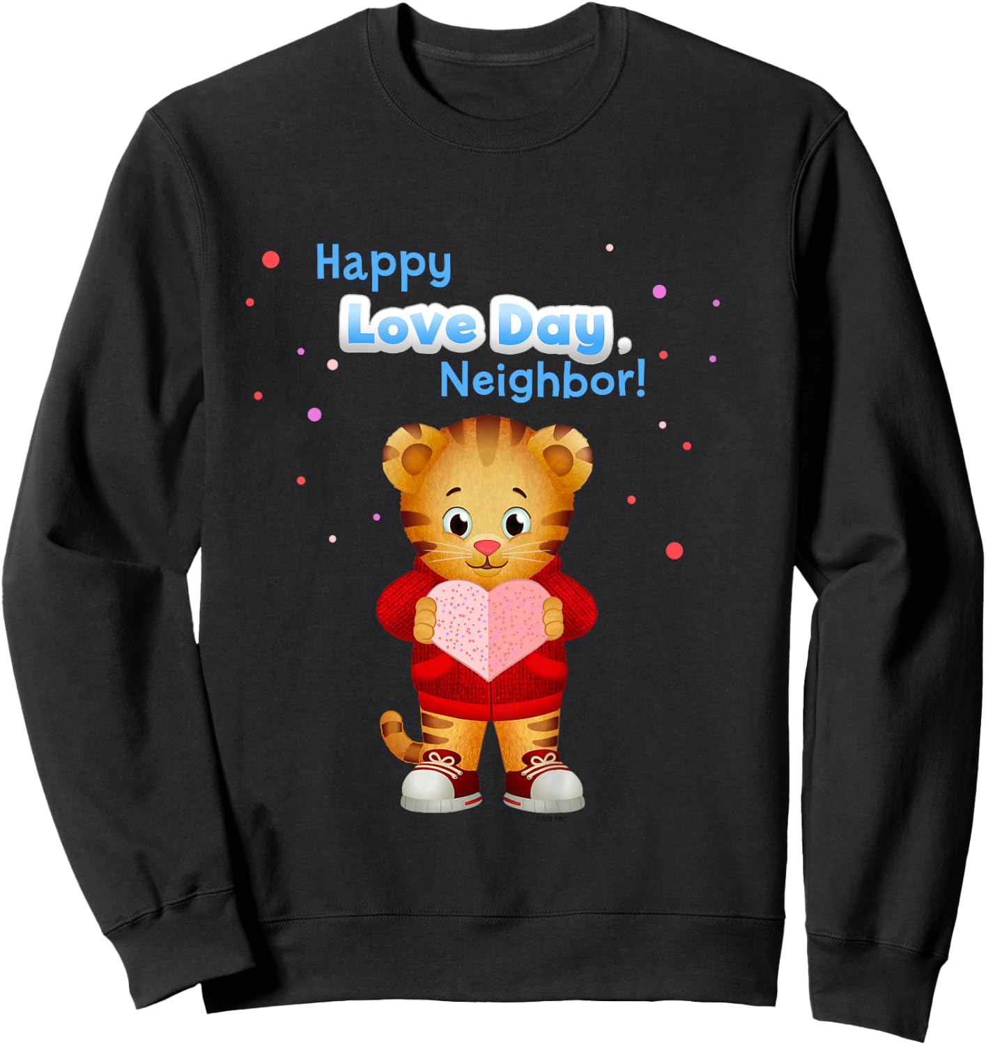 Happy Love Day, Daniel Tiger! (Blue) Sweatshirt - Sweatshirt | Black