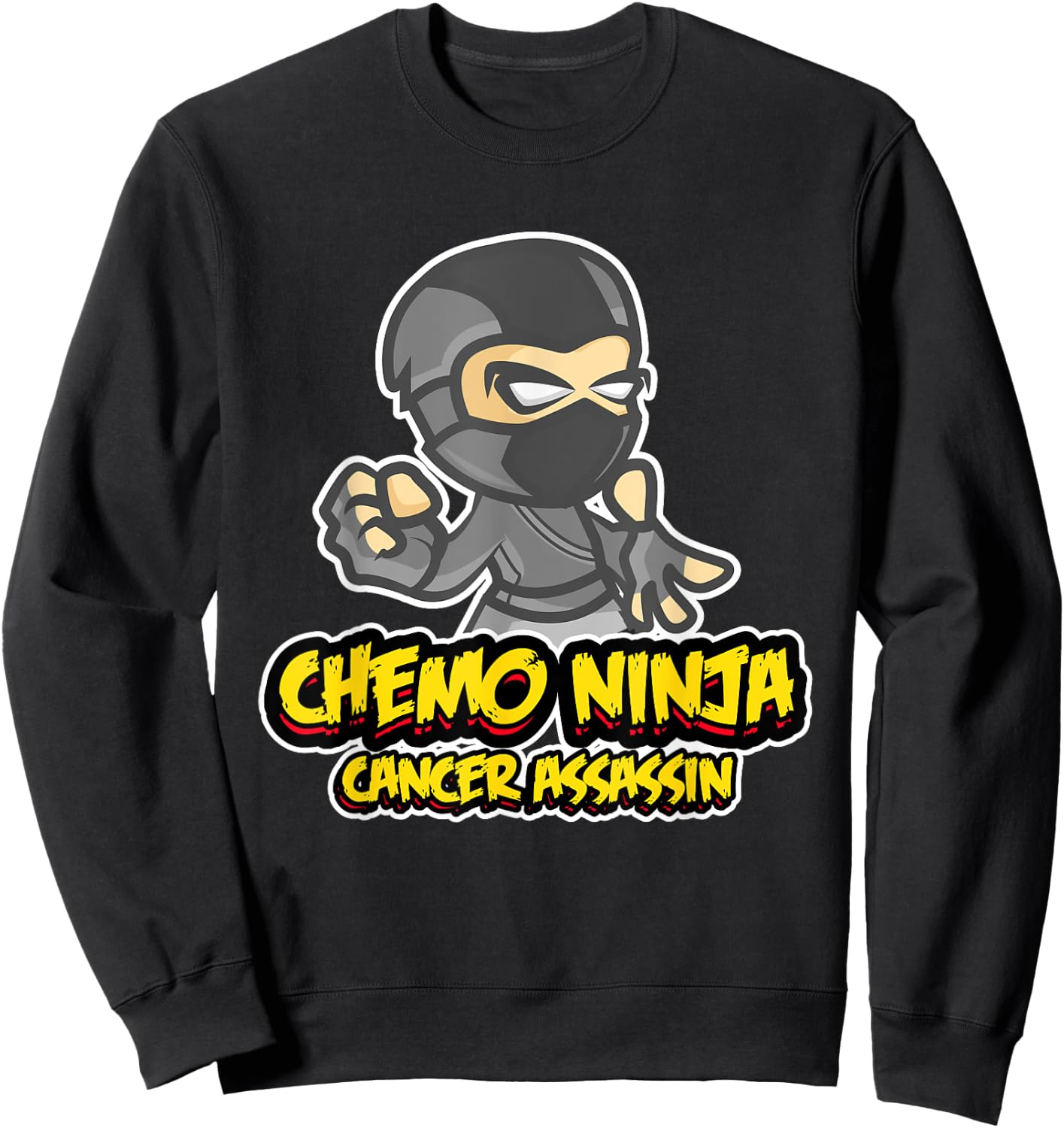 Pediatric Cancer Awareness Childhood Gifts Chemo Ninja Sweatshirt - Sweatshirt | Black