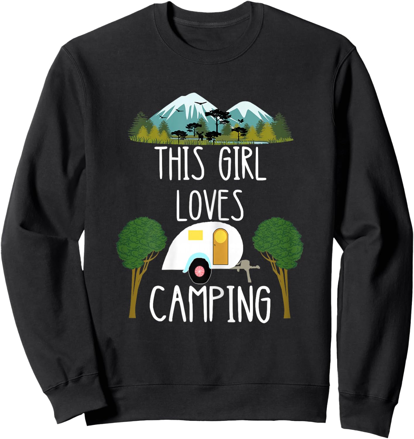 This Girl Loves Camping Caravan Camper Camping Sweatshirt - Sweatshirt | Black