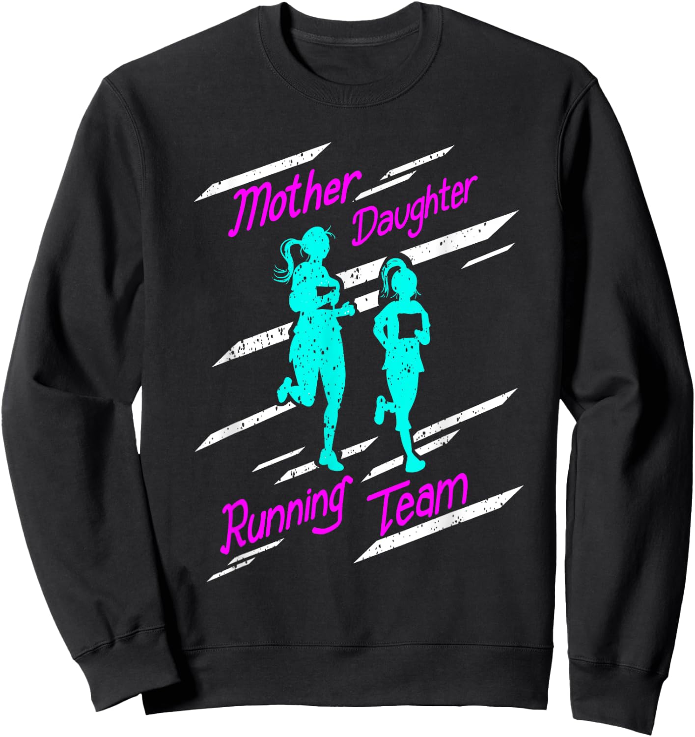 Cool Mother Daughter Running Team | Funny Runner Tandem Gift Sweatshirt - Sweatshirt | Black