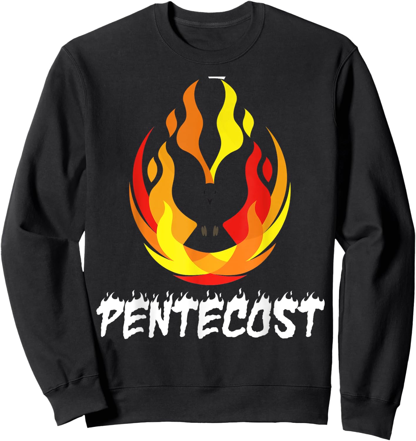 Pentecost Doves Tongues of Fire Flame Acts Holy Spirit Sweatshirt - Sweatshirt | Black