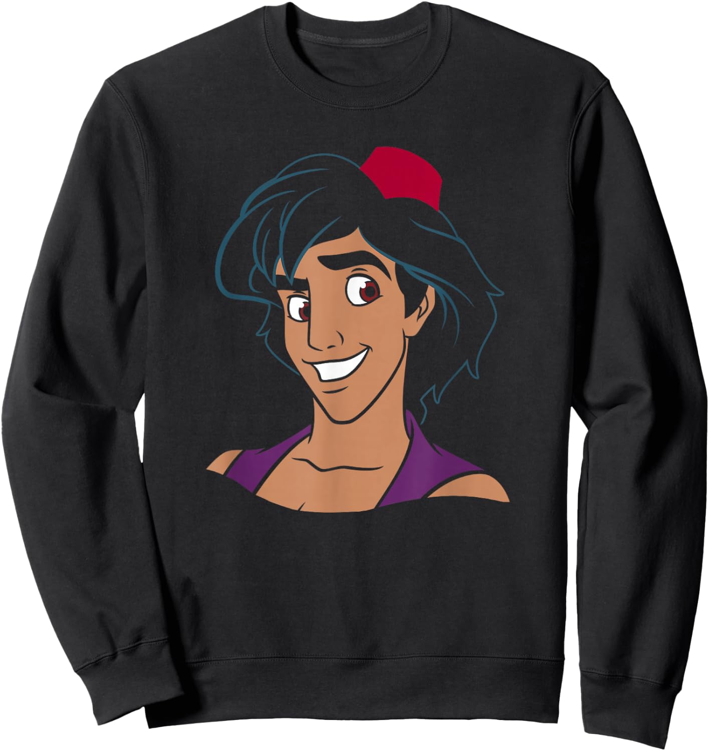 Disney Aladdin Big Smile Portrait Sweatshirt - Sweatshirt | Black