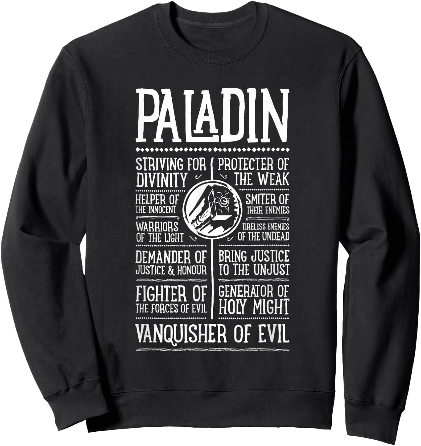 Wow Paladin Role Playing Gamer Small Sweatshirt - Sweatshirt | Black
