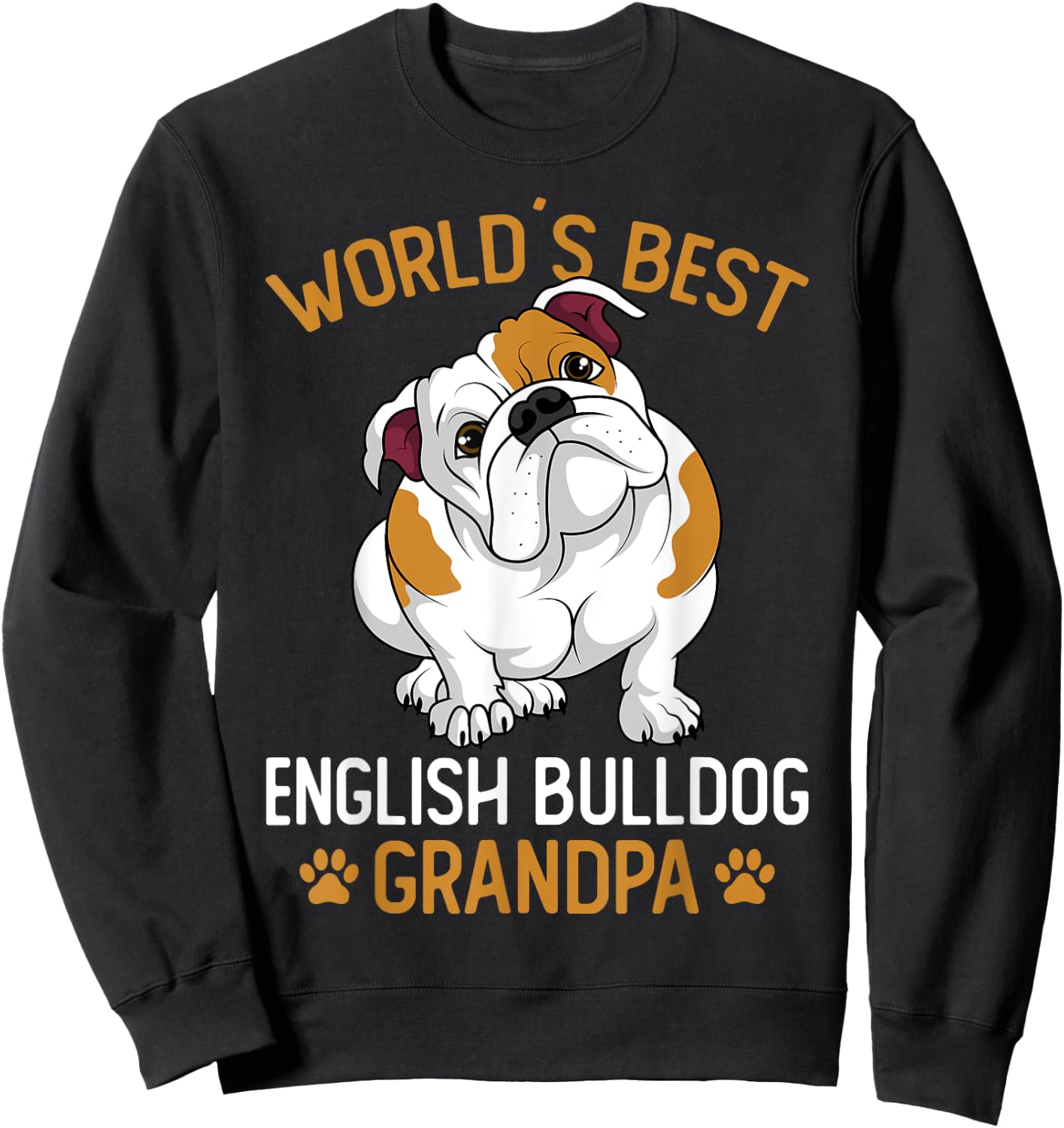 World´s Best English Bulldog Grandpa Dog Owner Funny Men Sweatshirt - Sweatshirt | Black
