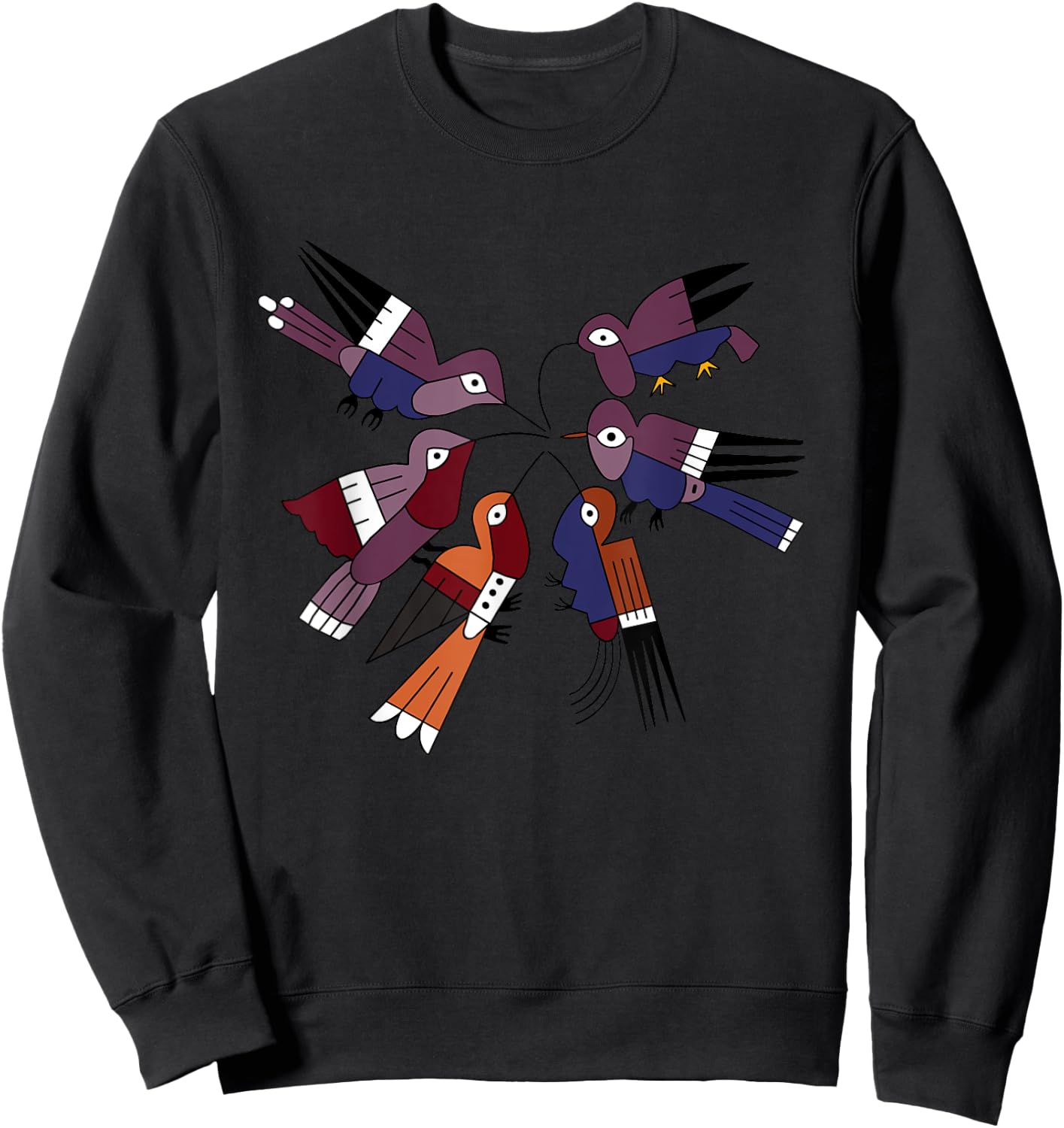 Nazca Hummingbird Tribal Ceramic Art Ancient Birds Peru Bird Sweatshirt - Sweatshirt | Black