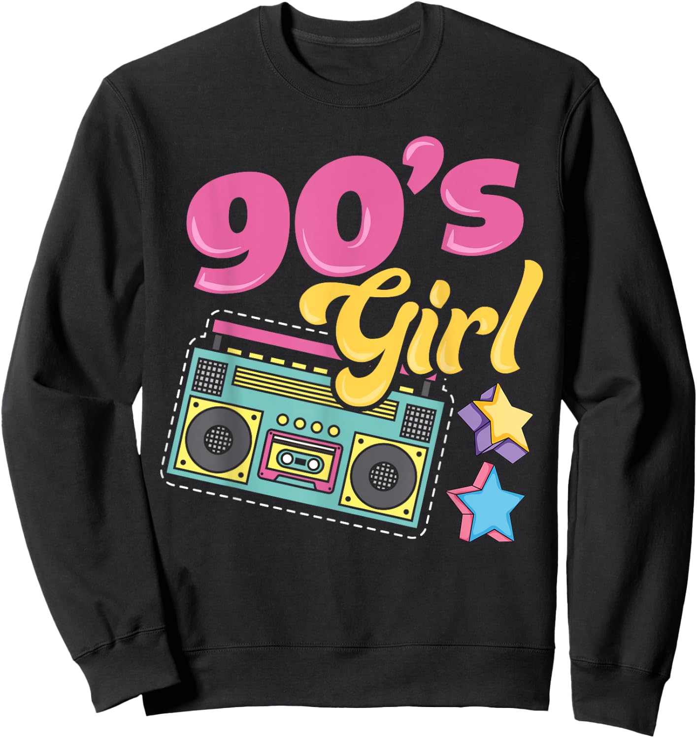 90s Party 90's Girl Party Outfit Costume Vintage Retro Sweatshirt - Sweatshirt | Black