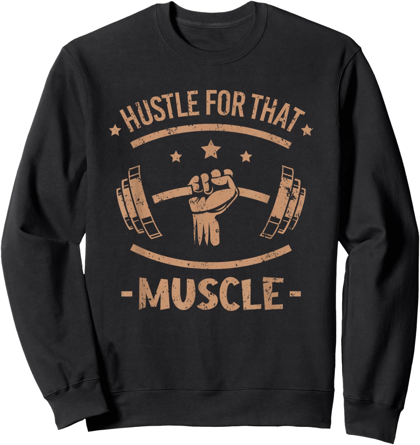 Hustle for that muscle Fitness muscles funny Gym Sweatshirt - Sweatshirt | Black