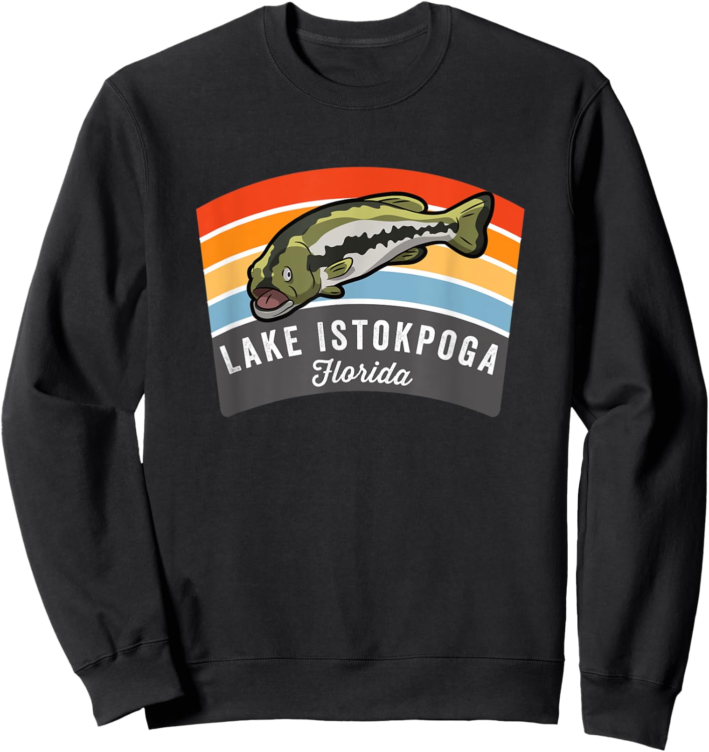 Lake Istokpoga Florida Largemouth Bass Fishing Sweatshirt - Sweatshirt | Black