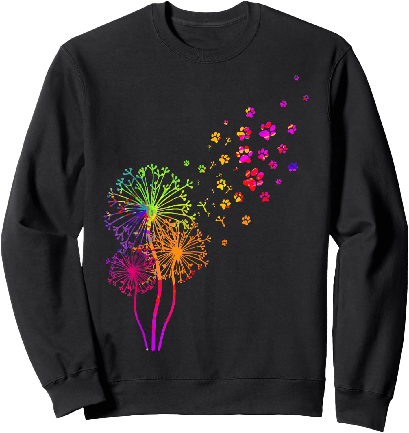 Dandelion Paw Print Sweatshirt - Sweatshirt | Black