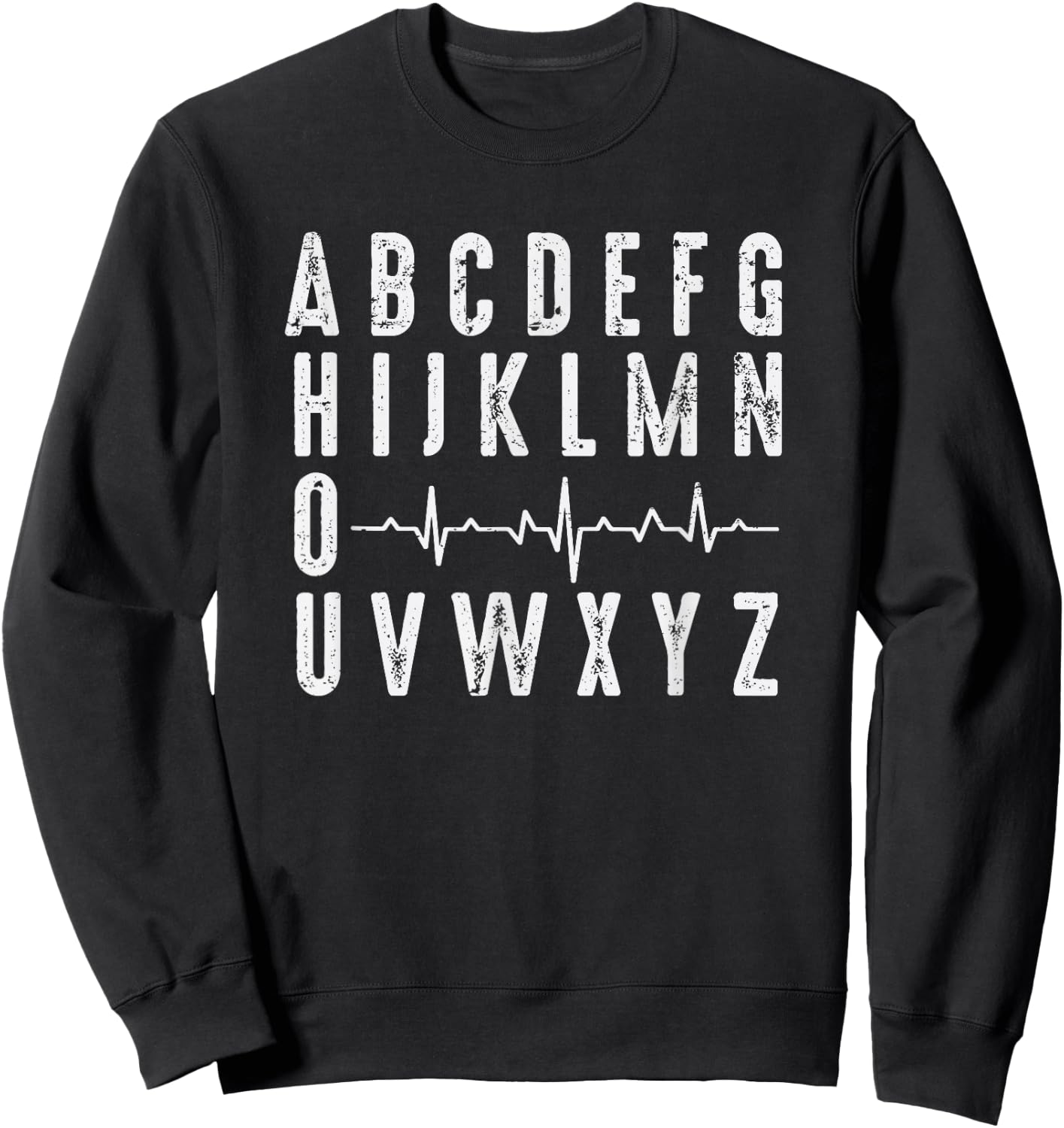Nurse ABC's Funny PQRST ECG Heart Rhythm Sweatshirt - Sweatshirt | Black