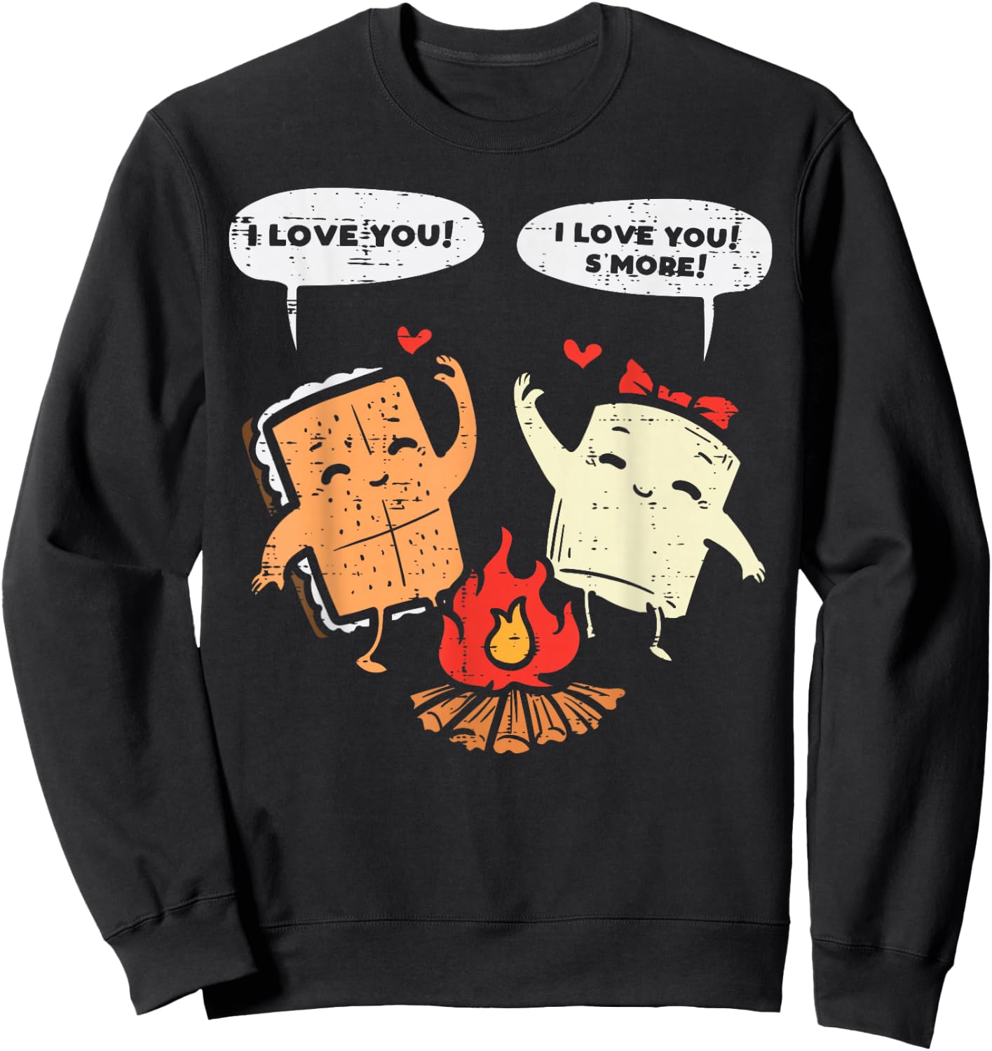I Love You Smore Funny Camping Couple Camper Men Women Kids Sweatshirt - Sweatshirt | Black