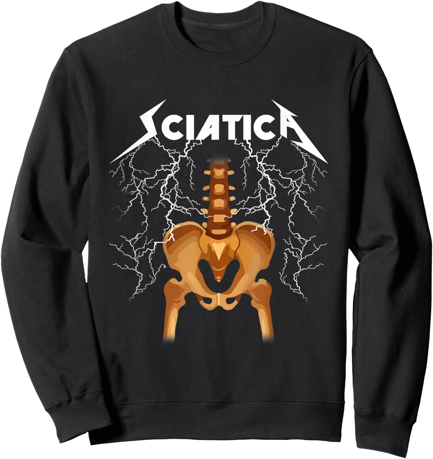 Sciatica Skeleton Nerve Rock Humour Sweatshirt - Sweatshirt | Black