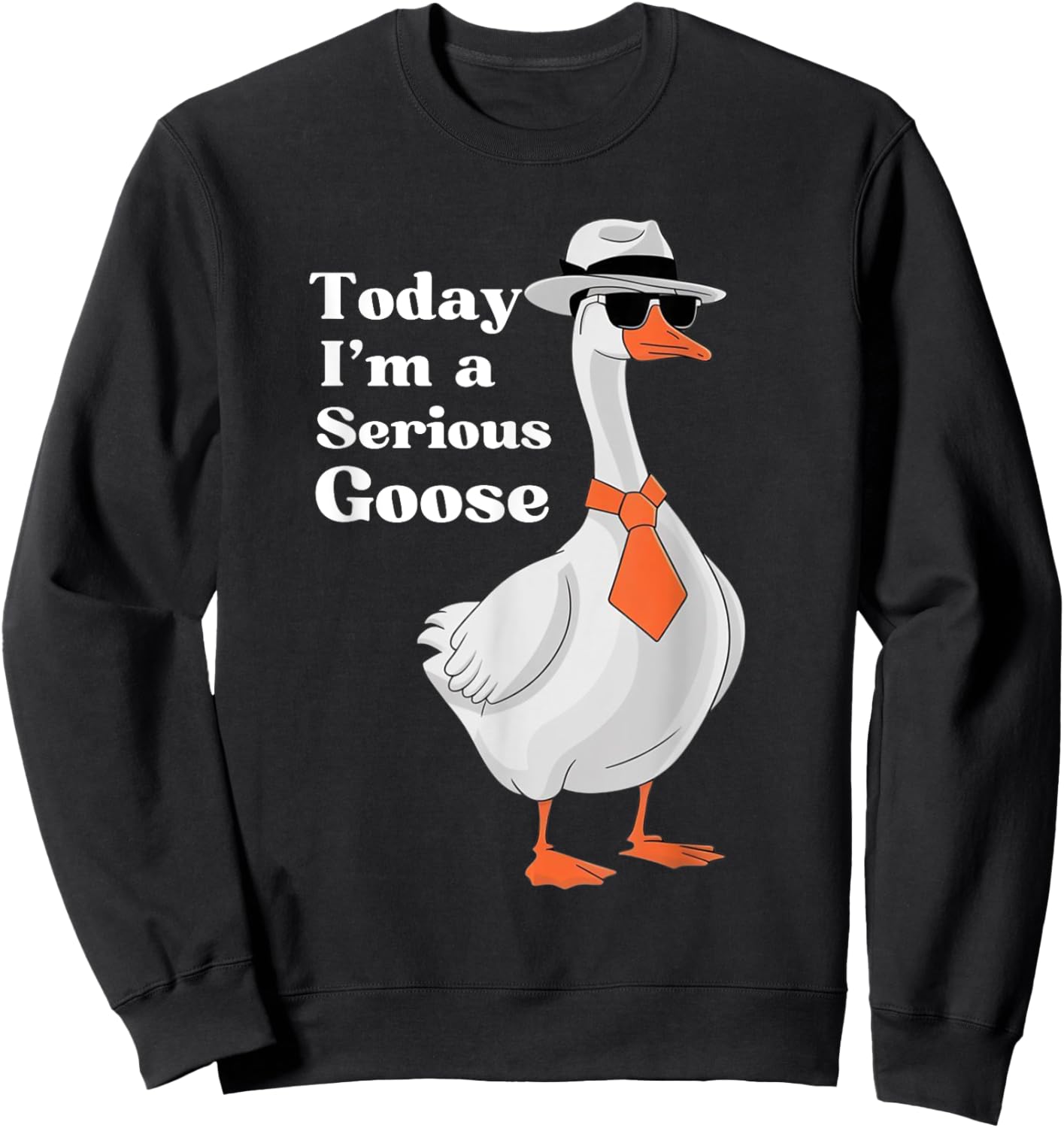 Today I'm A Serious Goose Funny Silly Goose Cute Men Women Sweatshirt - Sweatshirt | Black