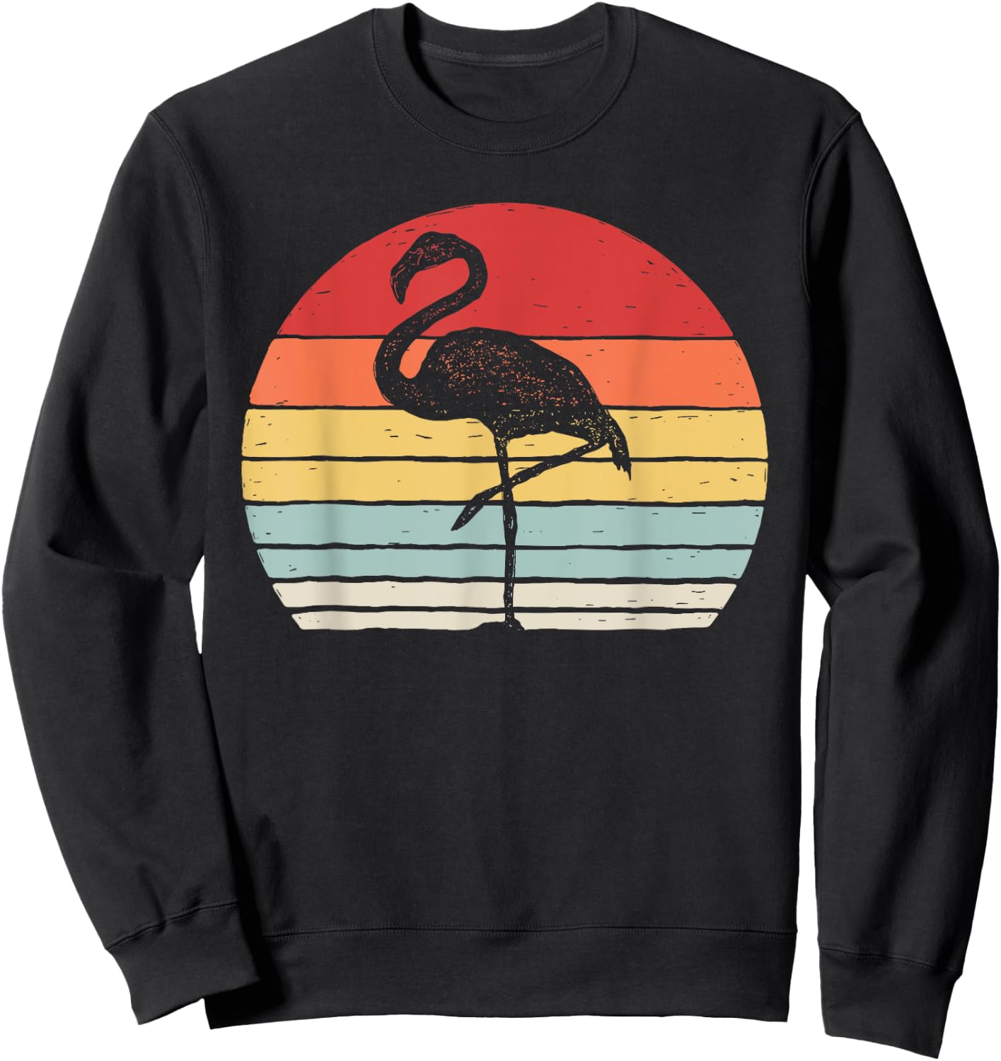 Vintage Retro Flamingo Sweatshirt - Sweatshirt | Black