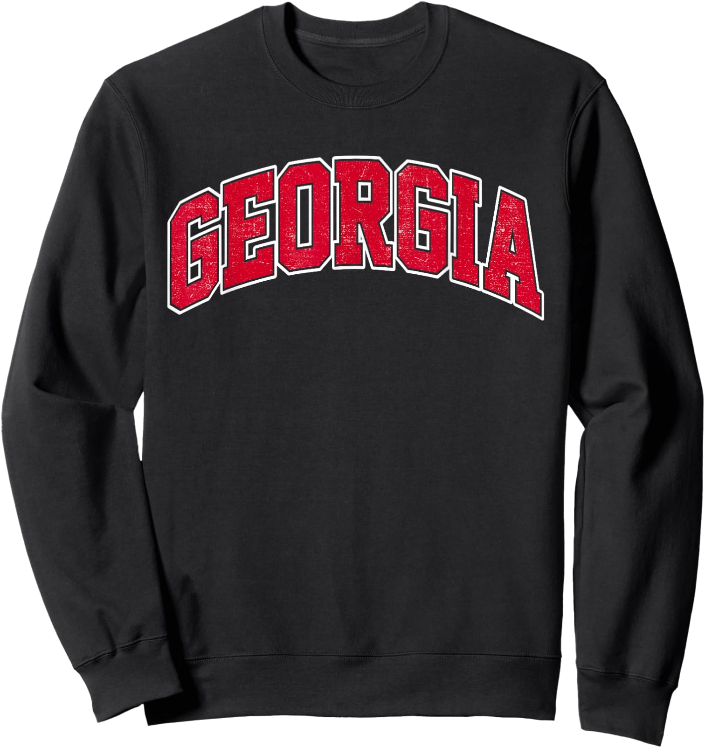 Georgia GA Vintage Varsity Style Sports Gift Men Women Girls Sweatshirt - Sweatshirt | Black