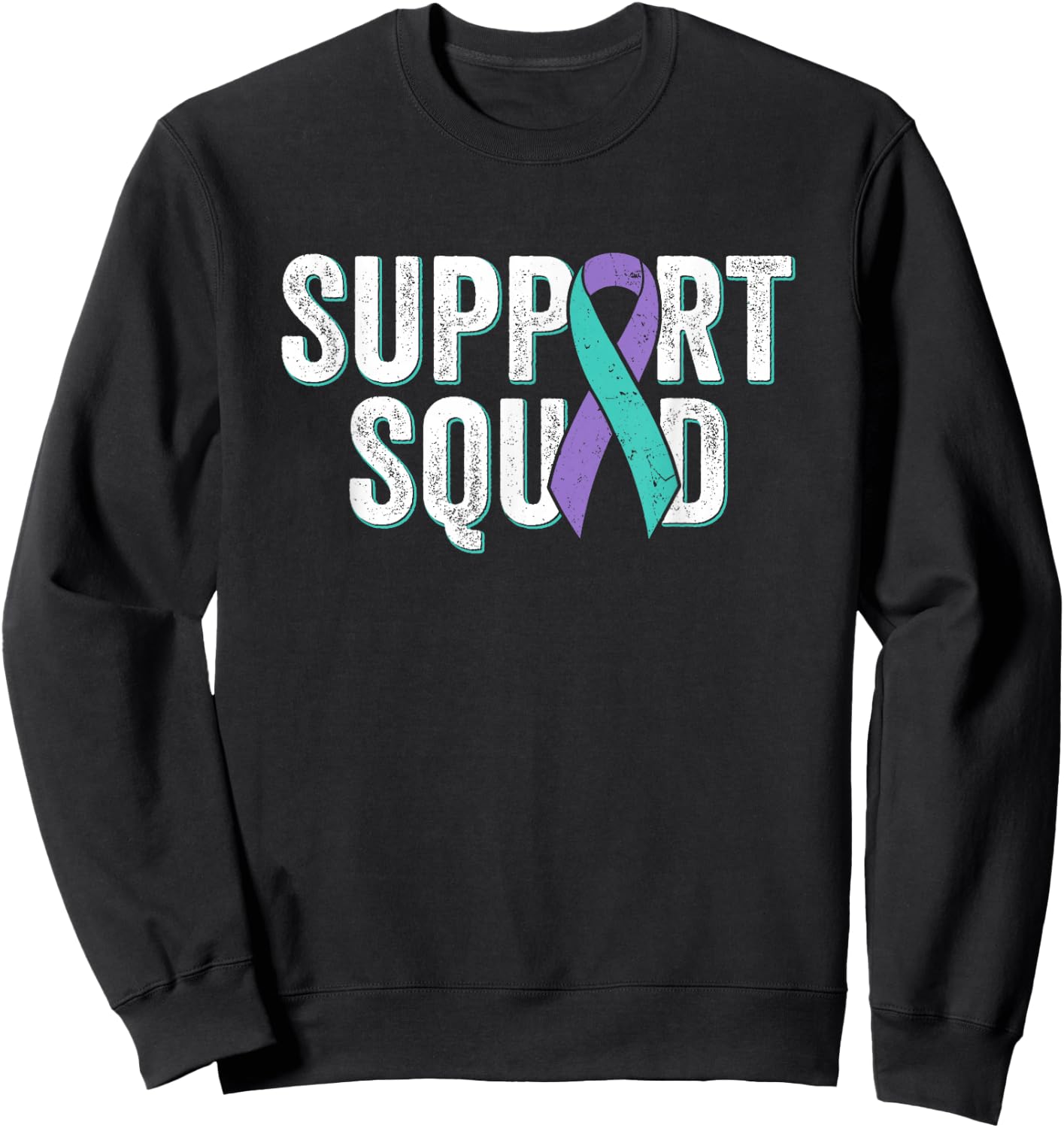 Suicide Prevention Support Squad - Teal Purple Awareness Sweatshirt - Sweatshirt | Black