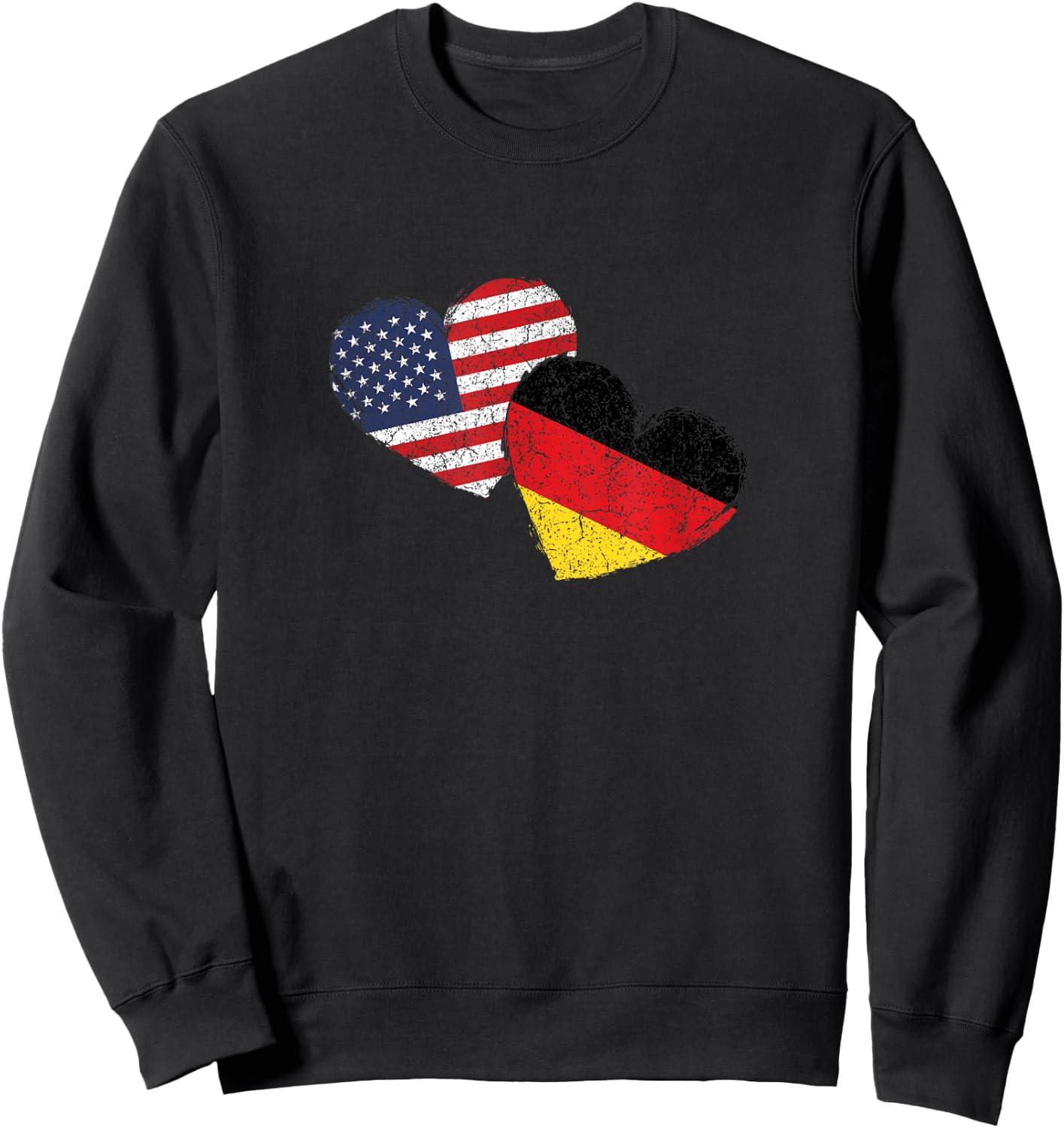 USA Germany Heart Country Flag German American Sweatshirt - Sweatshirt | Black