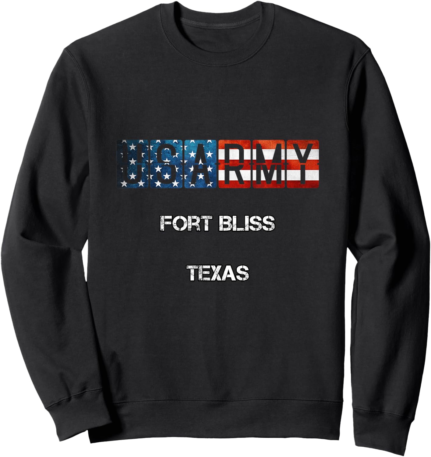 Fort Bliss US Flag Army Sweatshirt - Sweatshirt | Black