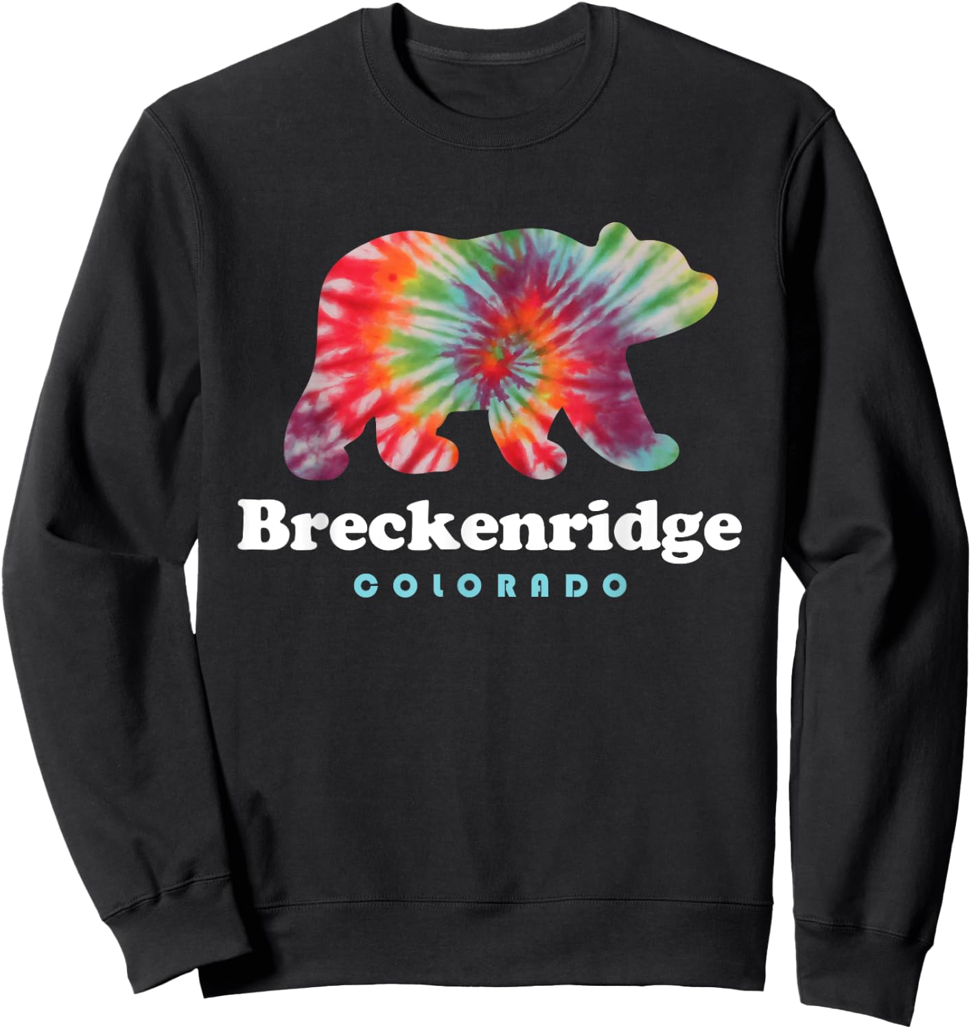 Breckenridge Colorado Bear Tie Dye Sweatshirt - Sweatshirt | Black