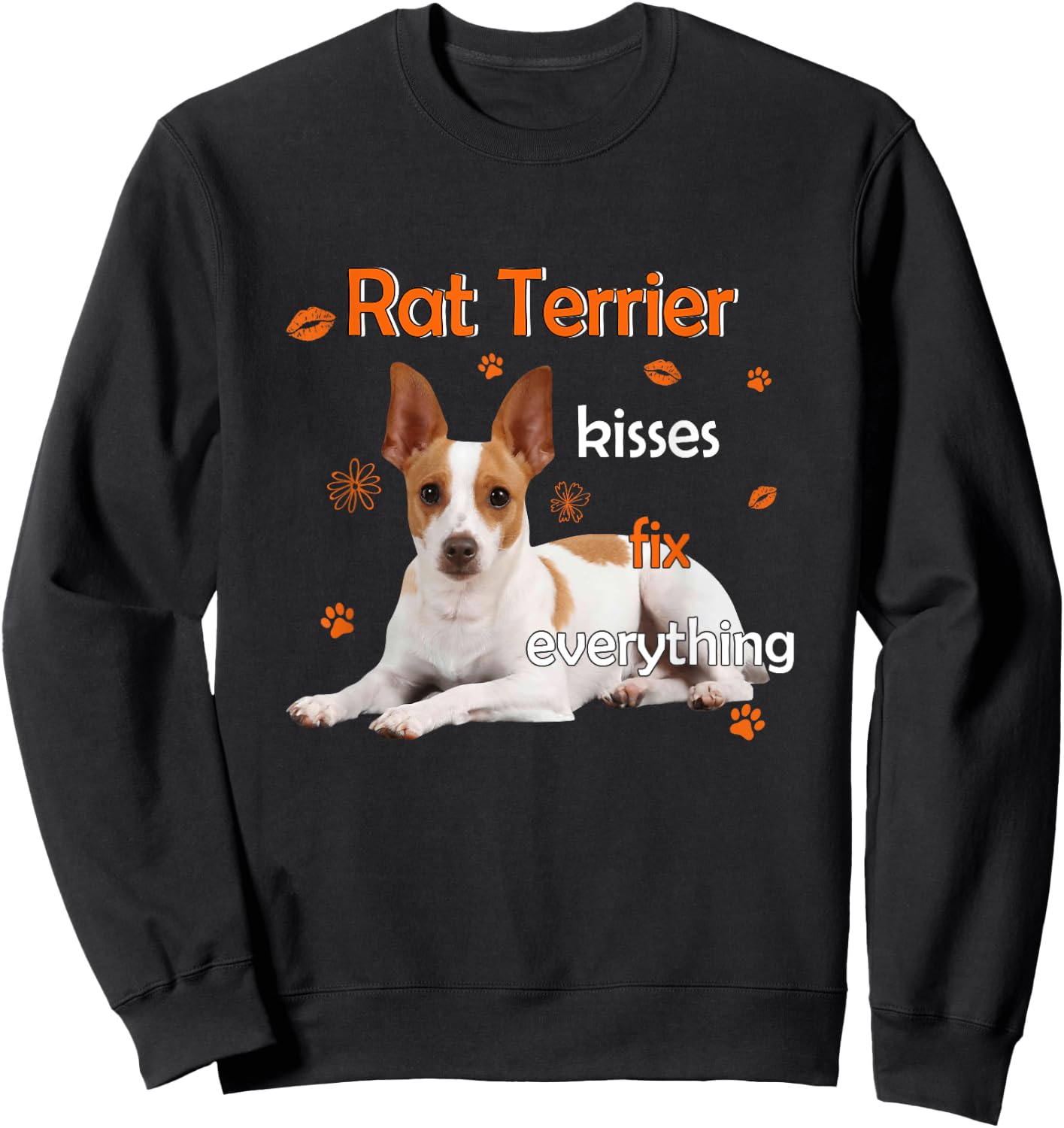 Rat Terrier Kisses Fix Everything Sweatshirt - Sweatshirt | Black