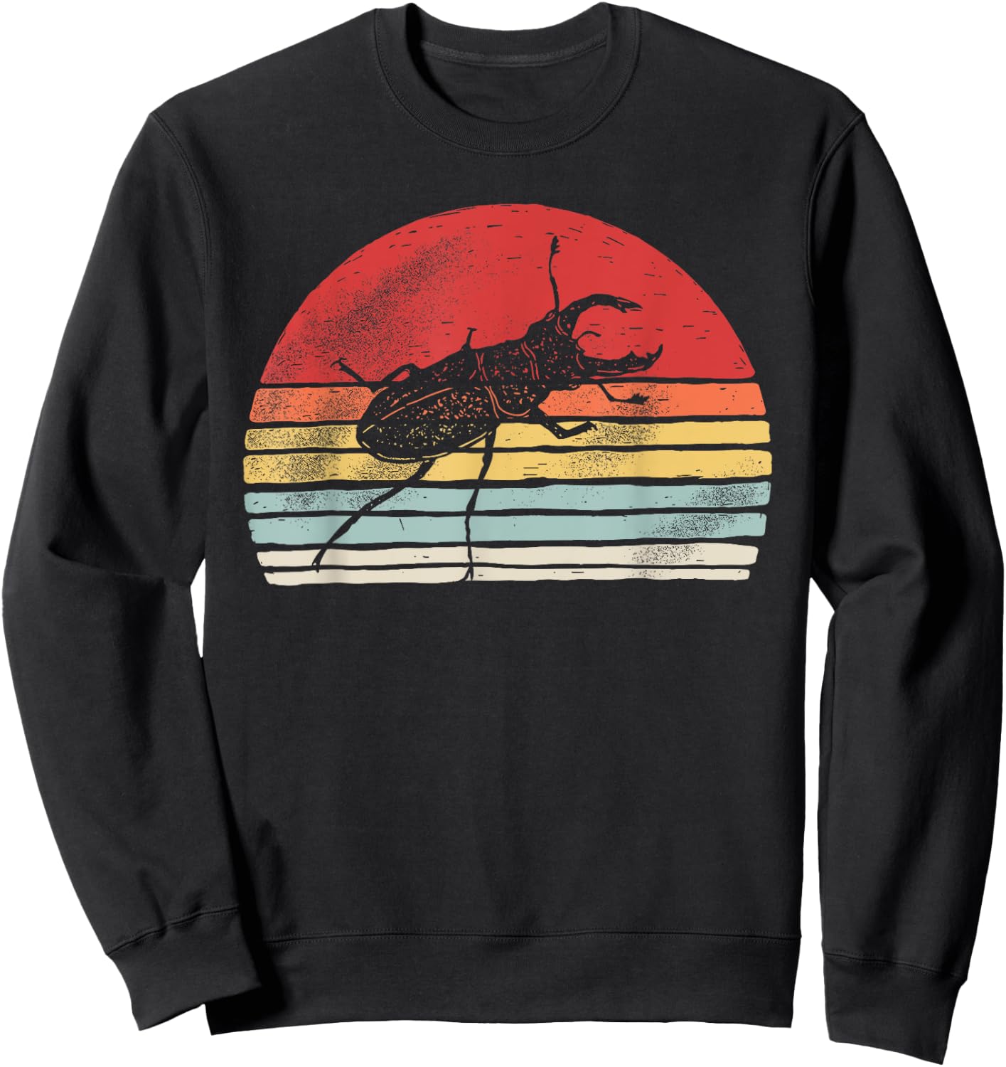 Vintage Retro Stag Beetle Sweatshirt - Sweatshirt | Black