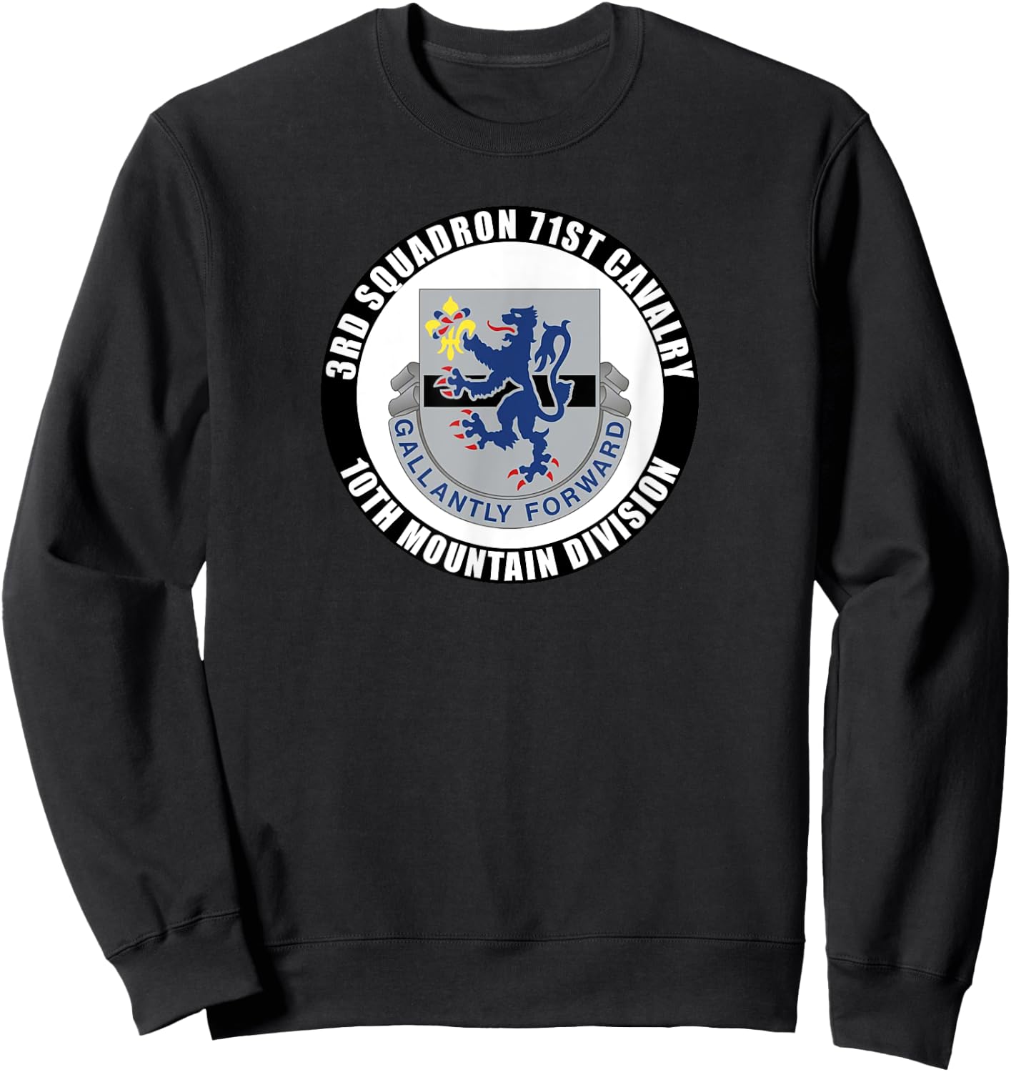 3rd Squadron 71st Cavalry 10th Mountain Division Veteran Sweatshirt - Sweatshirt | Black