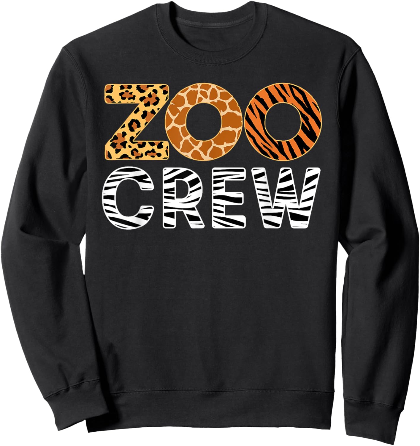Zoo Crew Leopard Safari Animal Keeper Kids Group Matching Sweatshirt - Sweatshirt | Black