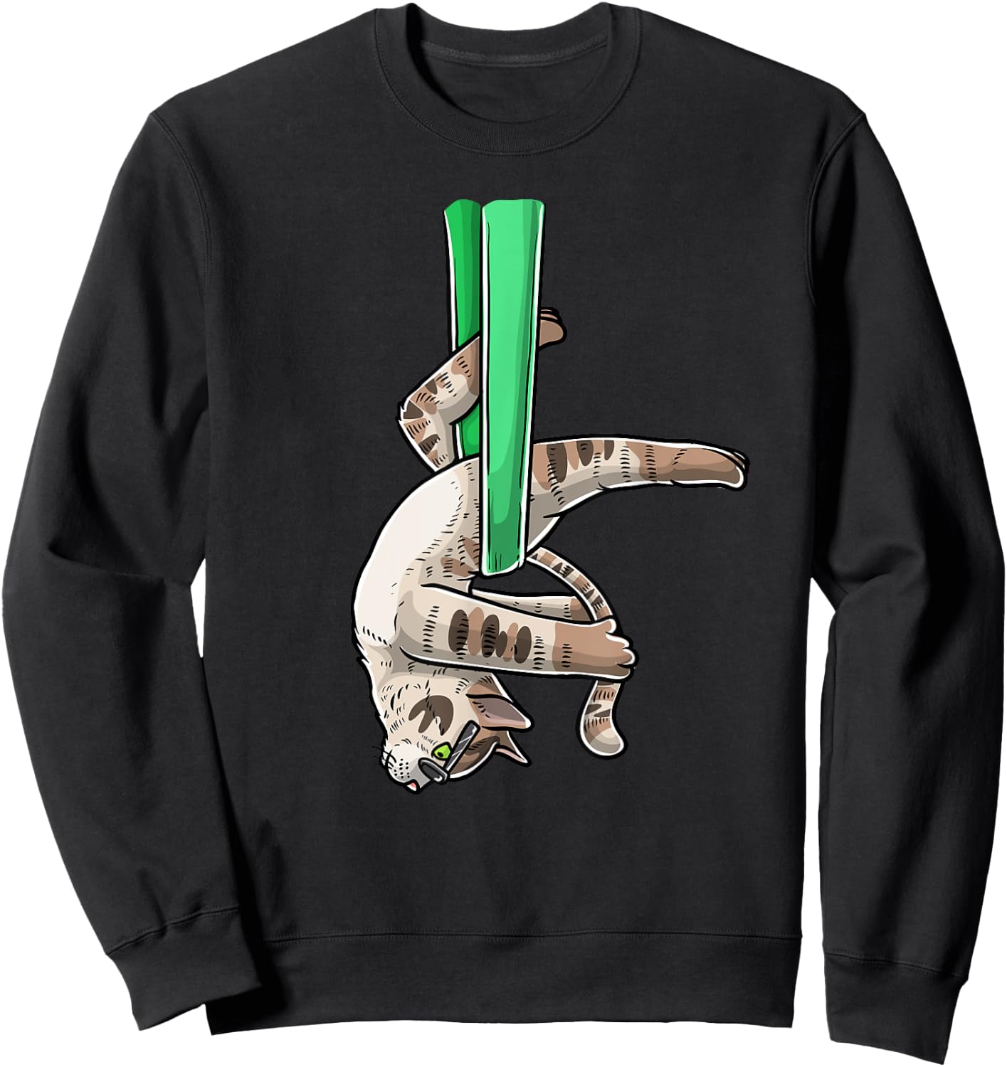 Aerial Cat Yoga Gymnastics Acrobatic Sweatshirt - Sweatshirt | Black