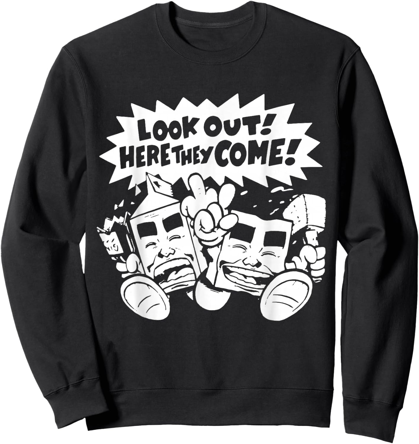 Black And White Love Milk & Cheese - Latest Thing Vaporwave Sweatshirt - Sweatshirt | Black