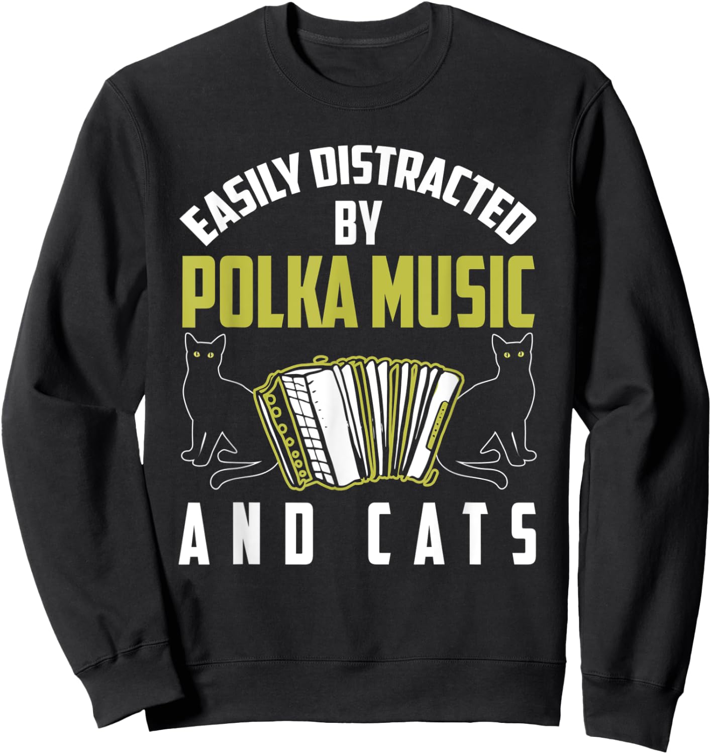 Polka Shirt Funny Cat Lover Polka Music Polka Lover Gift Women Kids Sweatshirt - Sweatshirt | Black