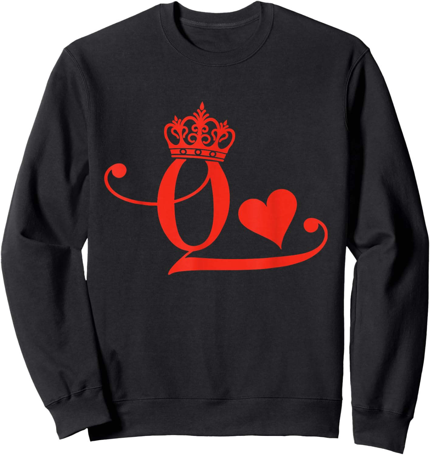 King & Queen of Hearts Matching Couple Saint Valentine's Day Sweatshirt - Sweatshirt | Black
