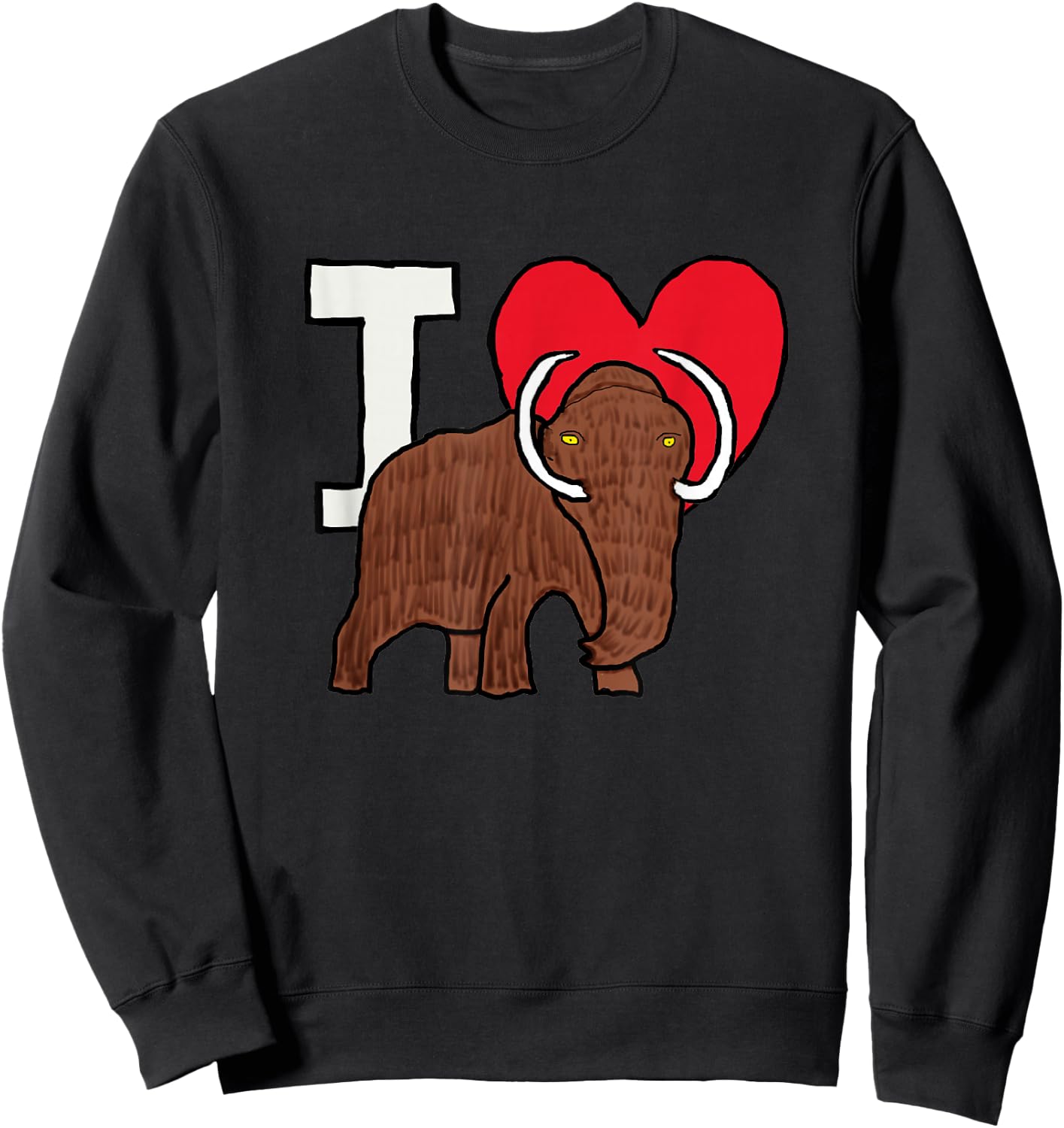 I Love Woolly Mammoths Sweatshirt - Sweatshirt | Black