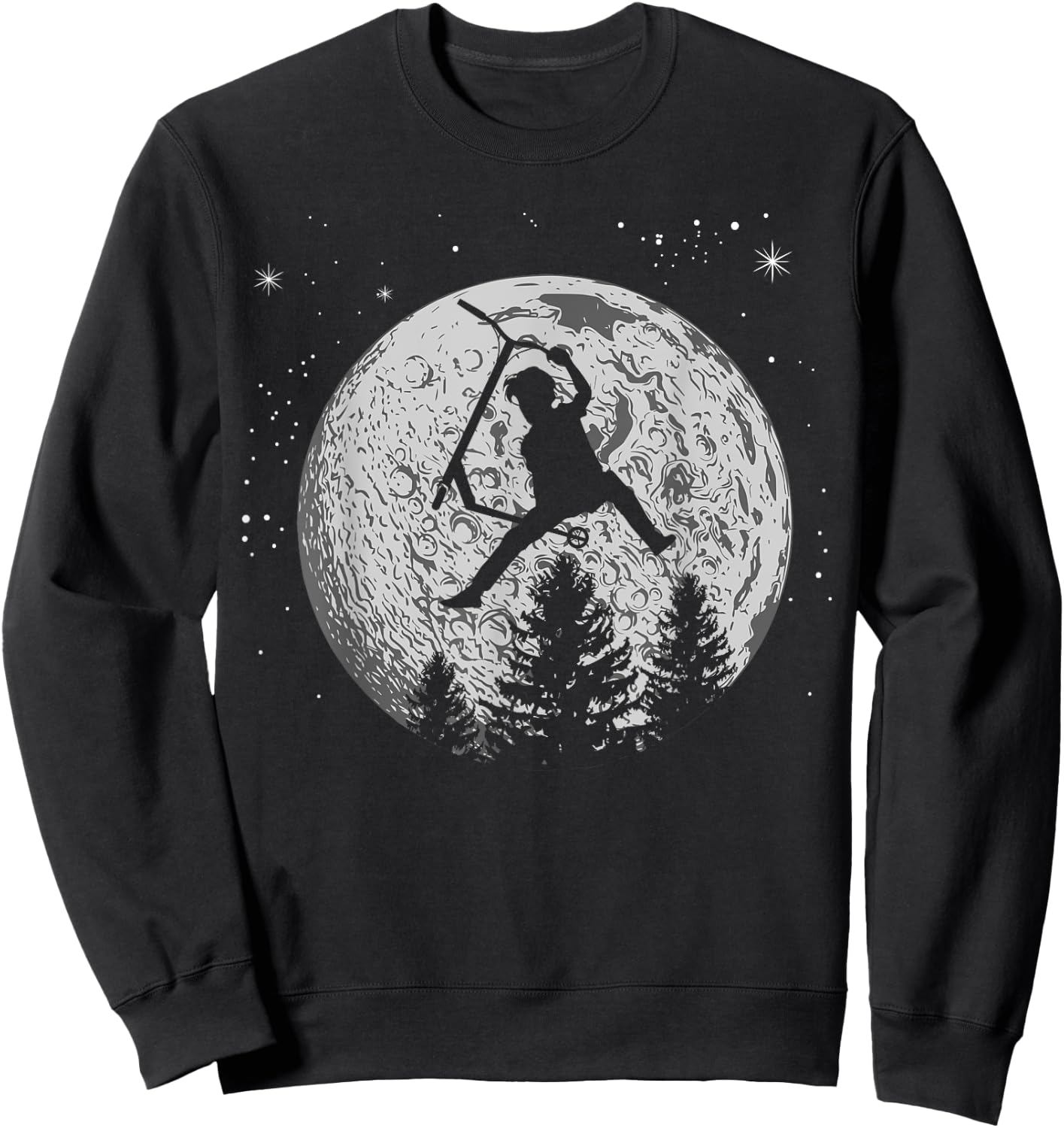 Scooter Stunt Retro Style Moon Scooter Gifts Sweatshirt - Sweatshirt | Black
