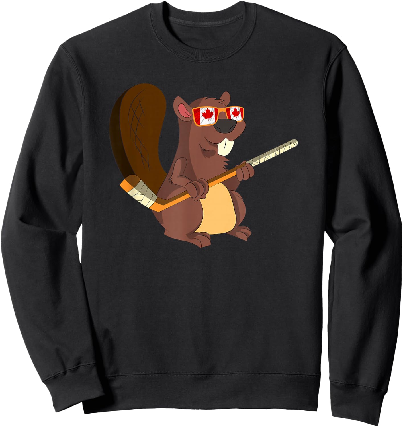 Beaver Hockey Rodent Canadian Gift Sweet Canada Sweatshirt - Sweatshirt | Black