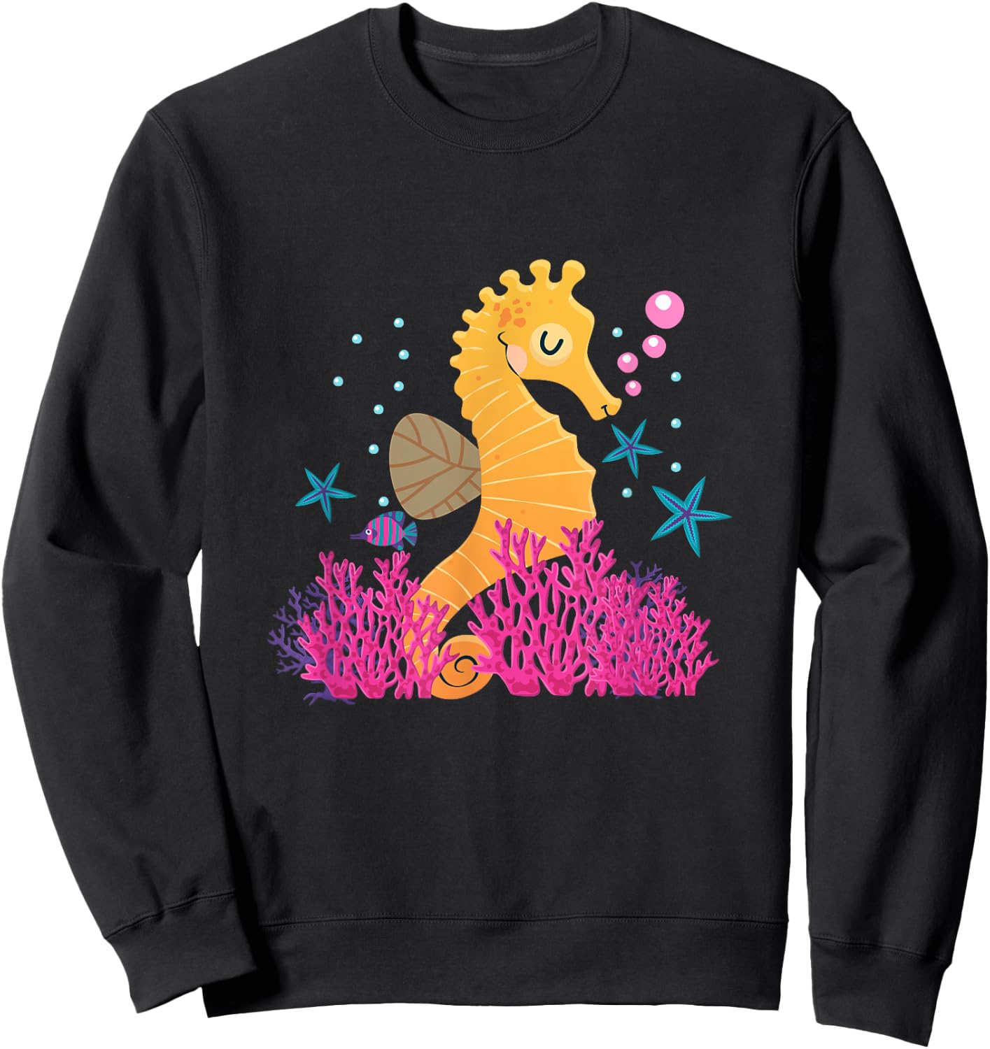 Sea Animal Ocean Creature Seahorse Sweatshirt - Sweatshirt | Black