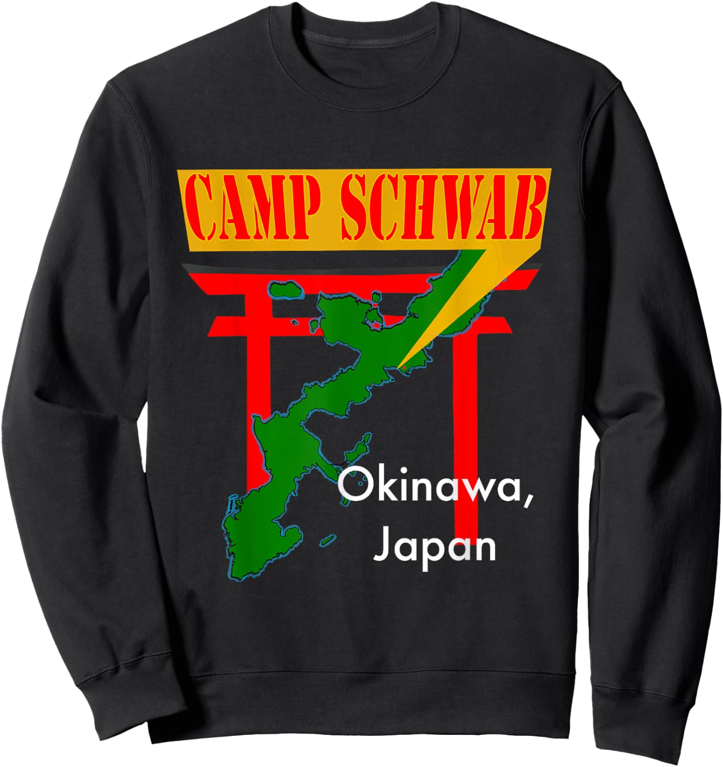 Camp Schwab, Nago, Okinawa, Japan Sweatshirt - Sweatshirt | Black